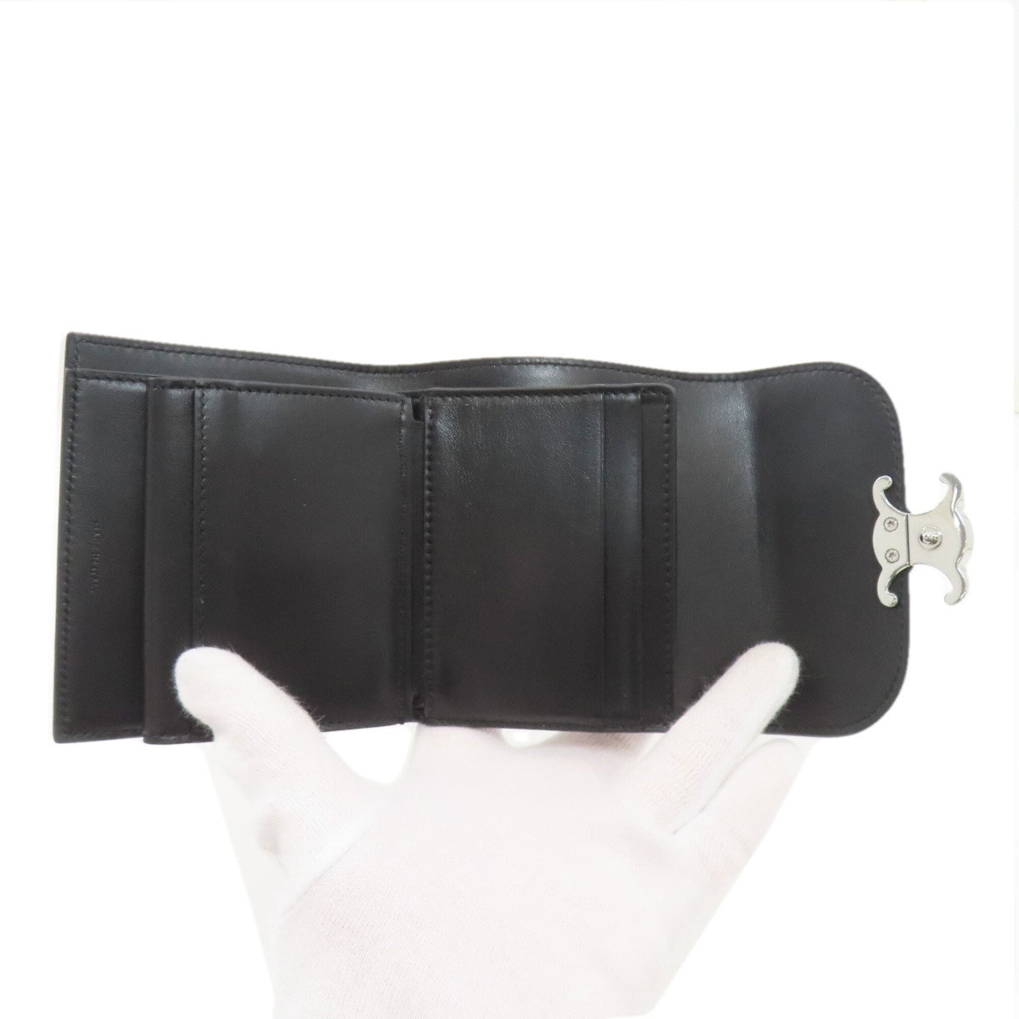 Celine Black Leather Wallet (Tri-Fold) (Pre-Owned)