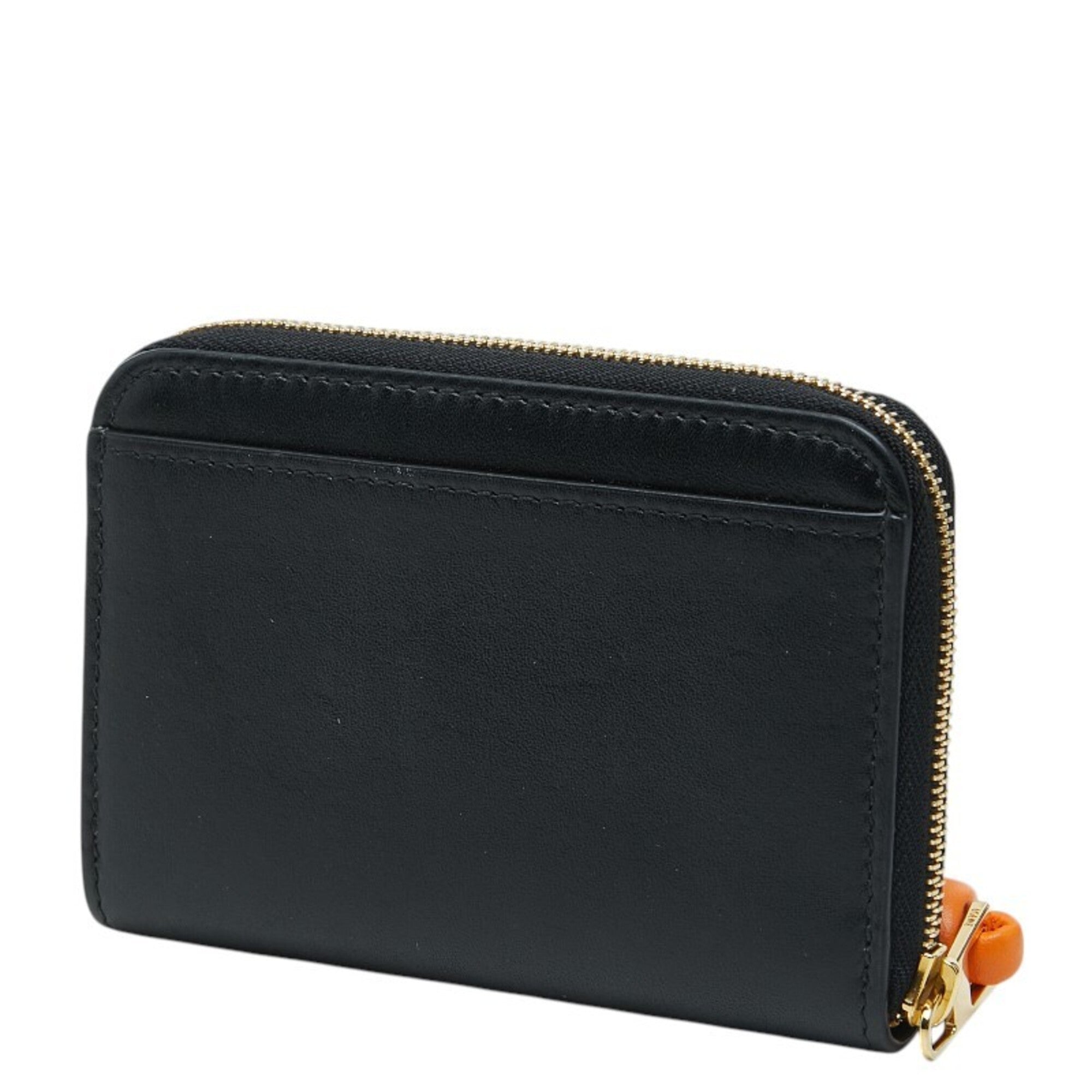 Loewe Black Orange Leather Coin Purse/Coin Case (Pre-Owned)