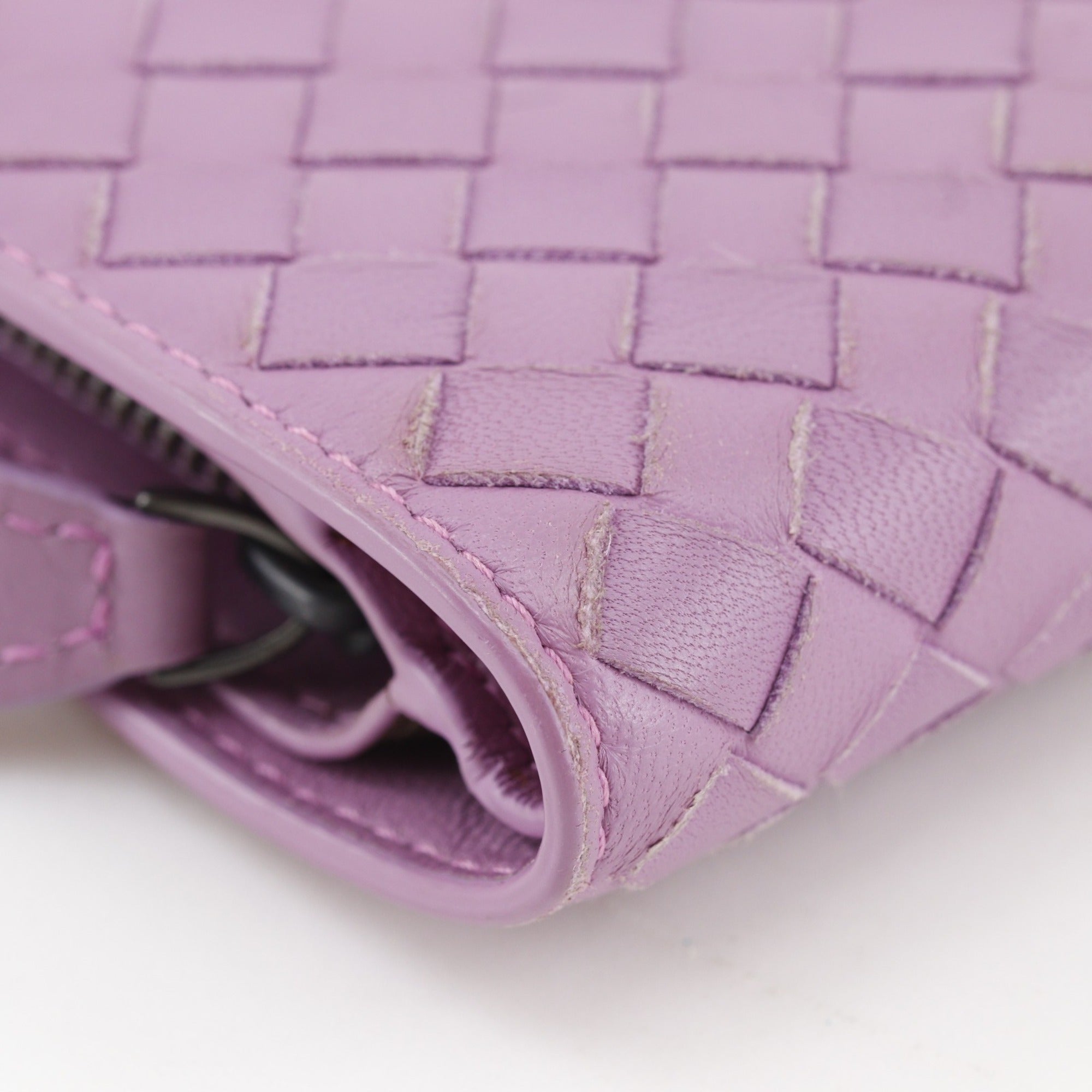 Bottega Veneta Pink Leather Long Wallet (Bi-Fold) (Pre-Owned)