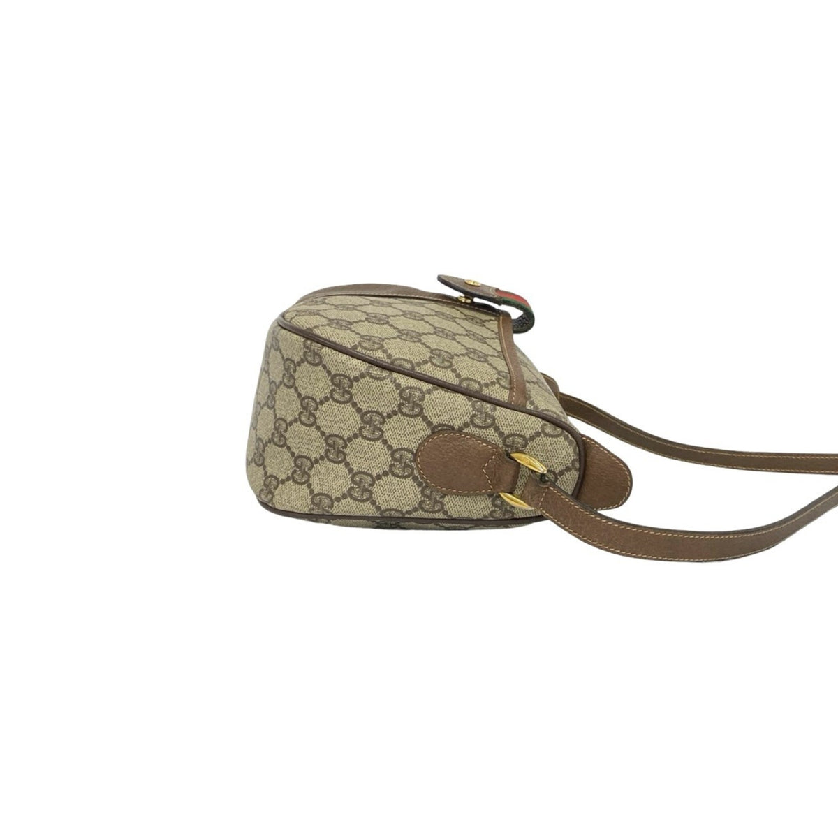Gucci Brown Green Red Color Leather Pvc Pochette Shoulder Bag (Pre-Owned)