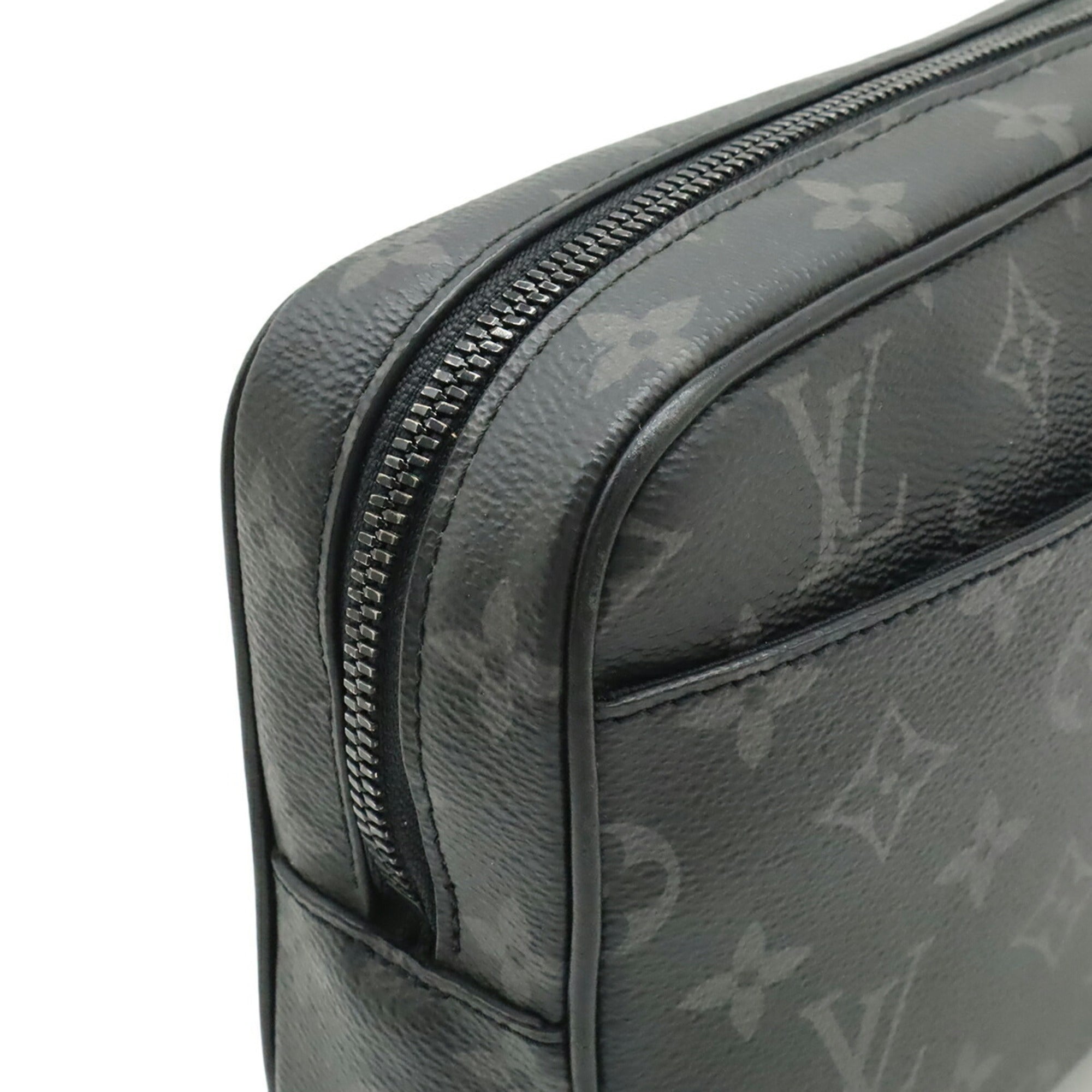 Louis Vuitton Black Gray Monogram Eclipse Leather Clutch Bag Handbag Pouch (Pre-Owned)