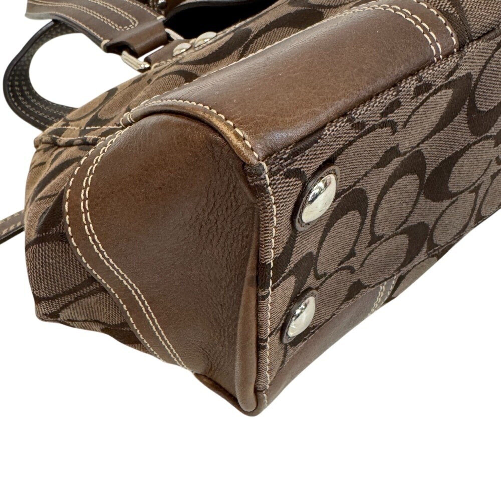 Coach Signature Brown Canvas Tote Bag (Pre-Owned)