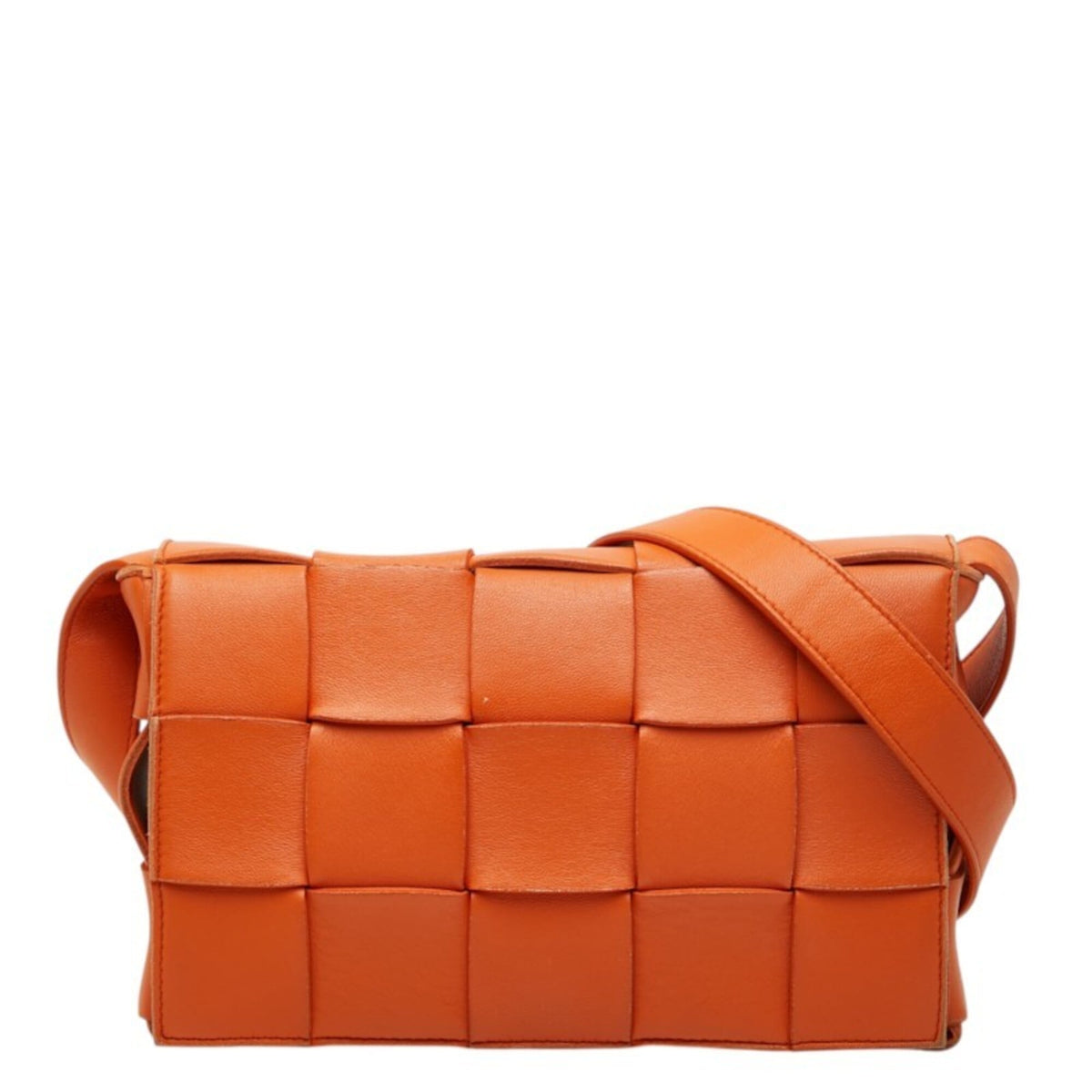 Bottega Veneta Orange Leather Shoulder Bag (Pre-Owned)