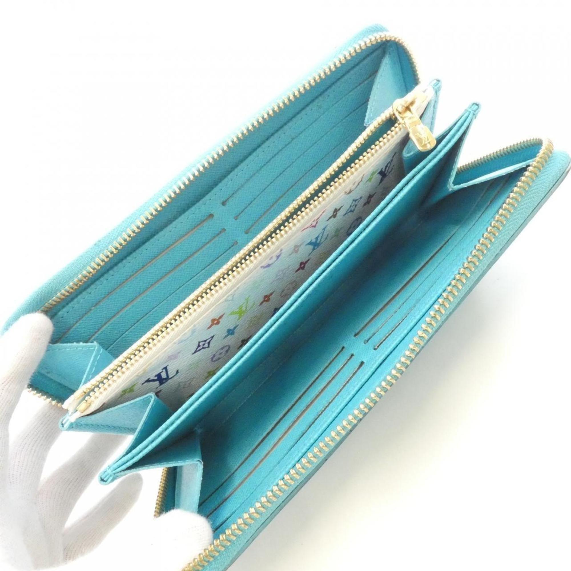 Louis Vuitton Blue Leather Long Wallet (Bi-Fold) (Pre-Owned)