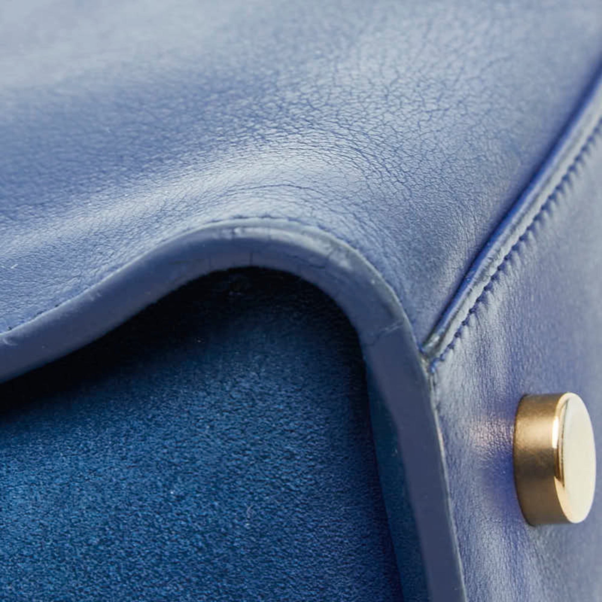 Saint Laurent Blue Leather Suede Handbag Shoulder Bag (Pre-Owned)