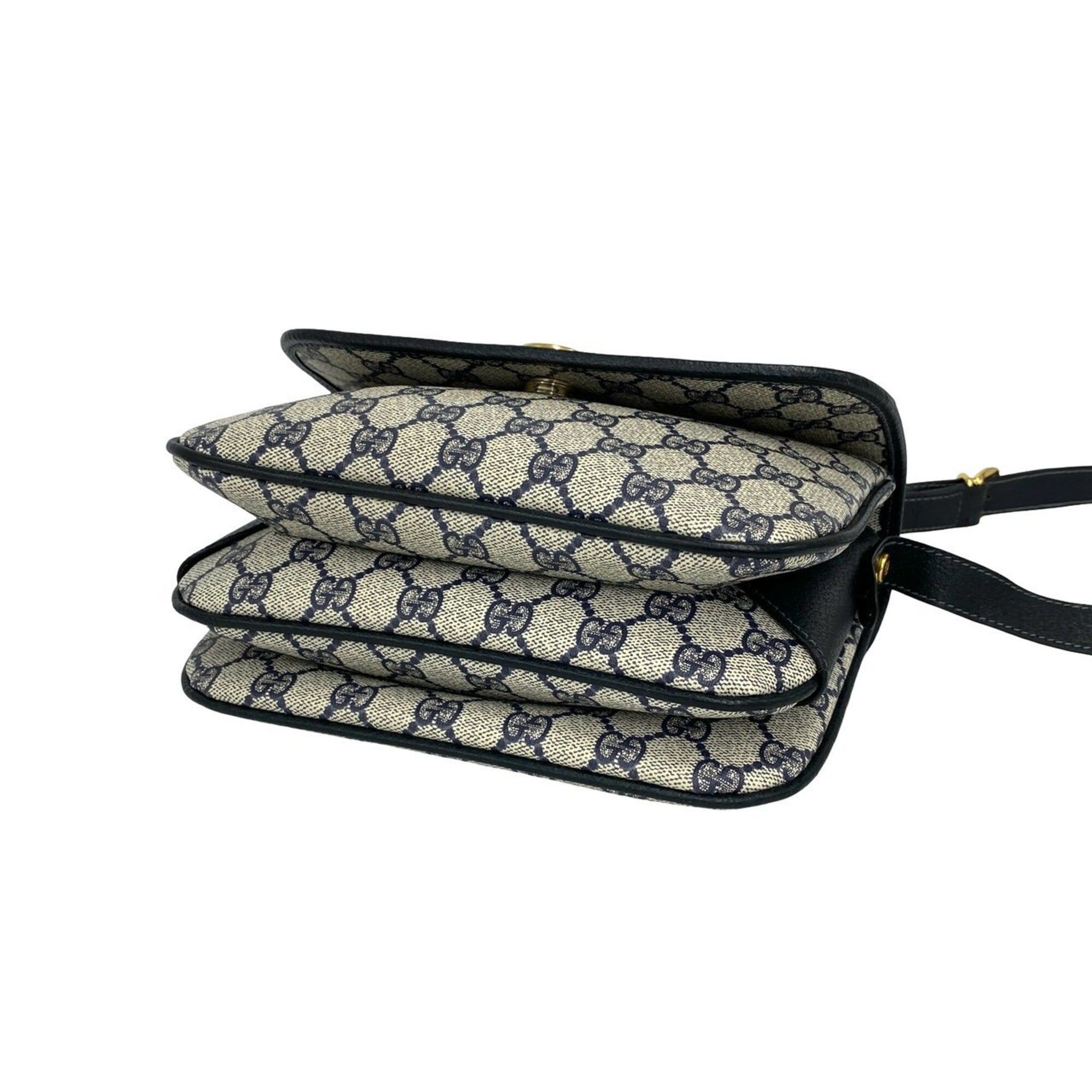 Gucci Navy Leather Pvc Pochette Shoulder Bag (Pre-Owned)