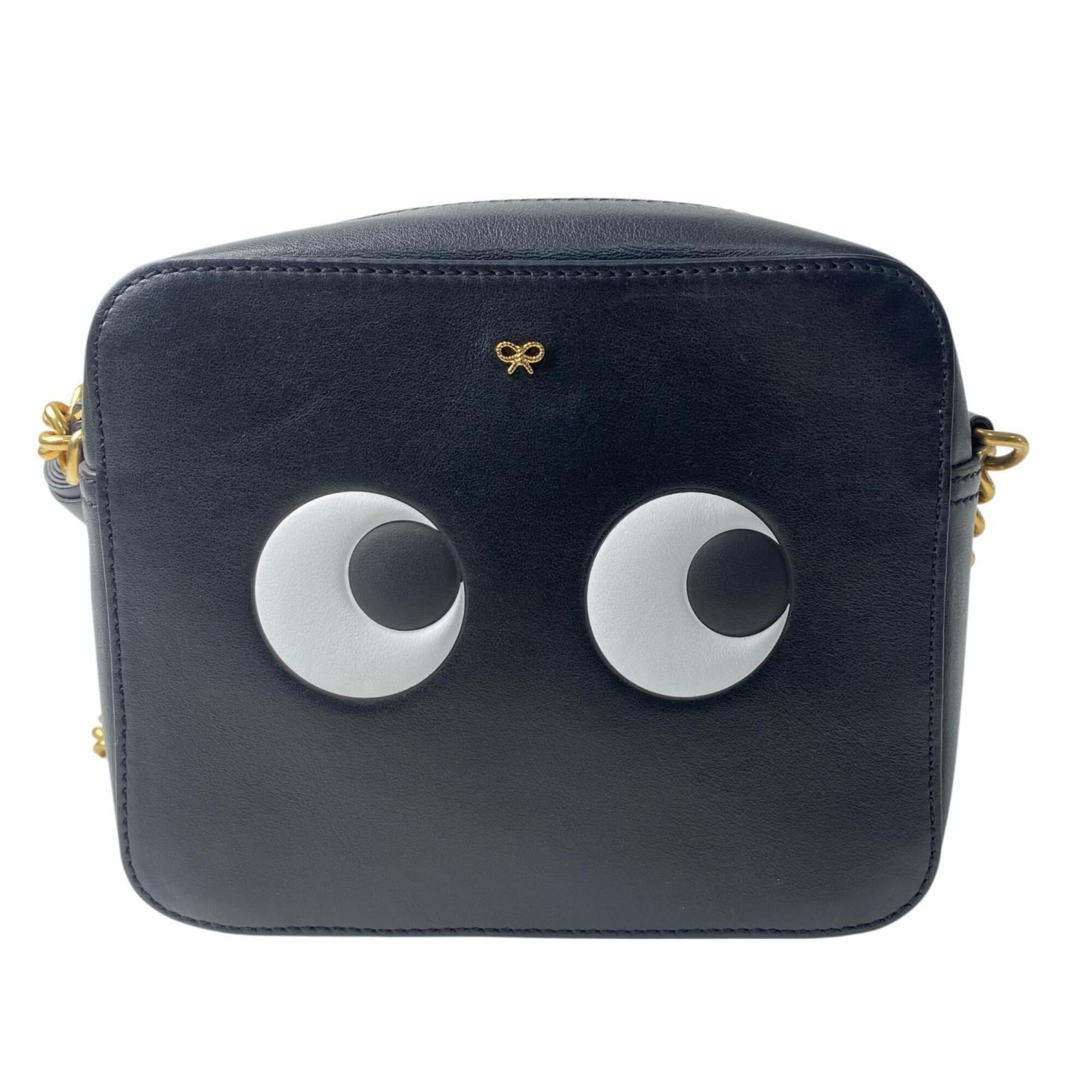 Anya Hindmarch Black Leather Shoulder Bag (Pre-Owned)
