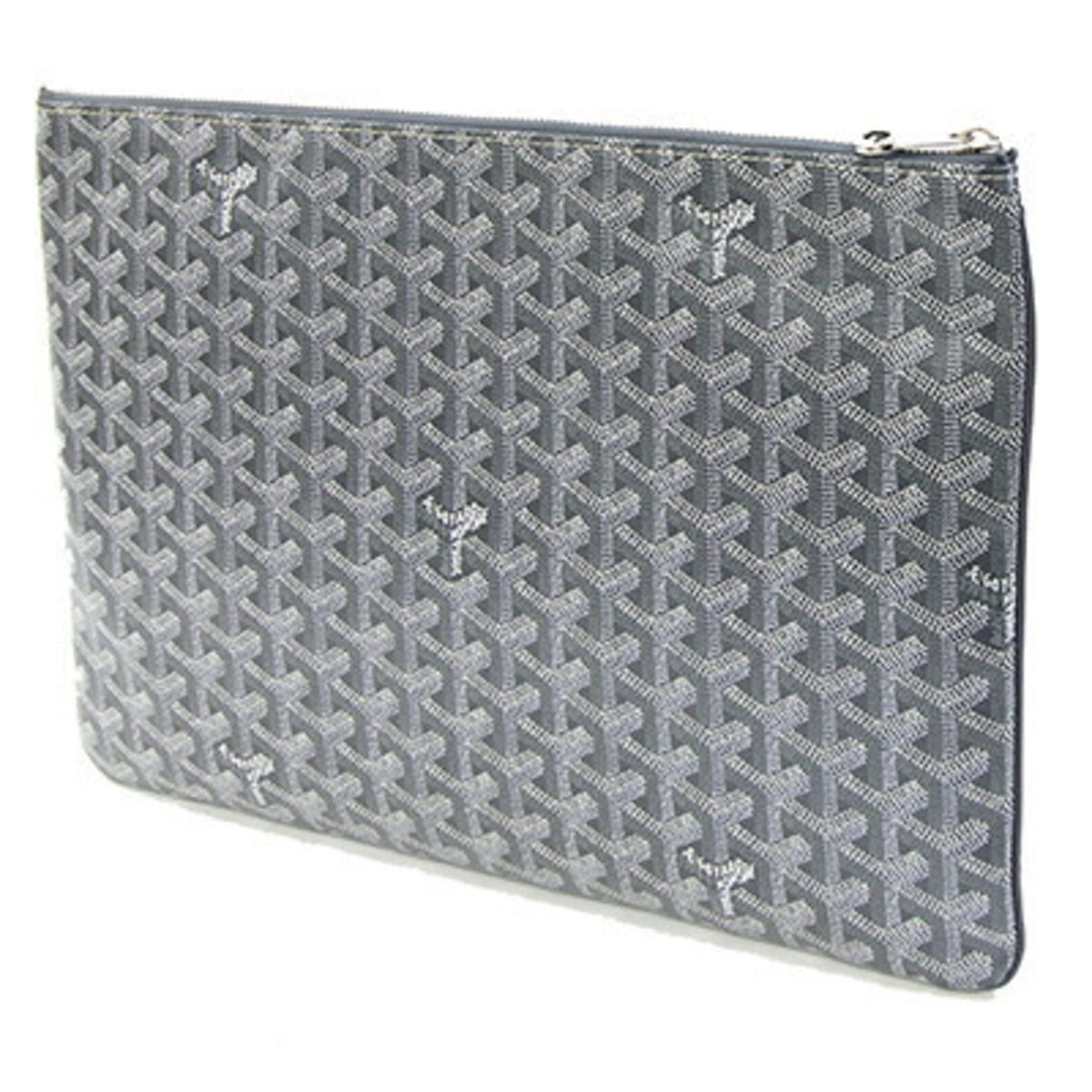 Goyard Gray Coated Canvas Leather Clutch Bag Pouch (Pre-Owned)