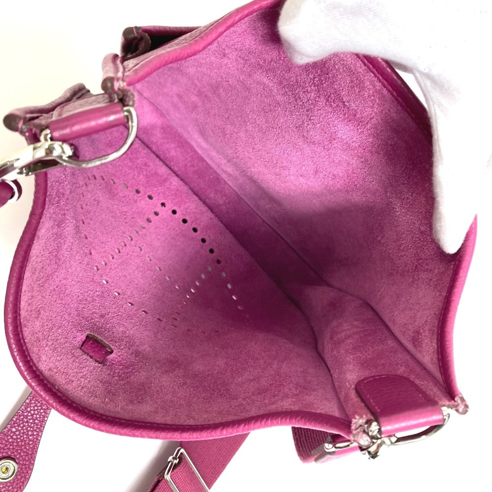 Hermes Purple Tosca Taurillon Clemence Leather Shoulder Bag (Pre-Owned)