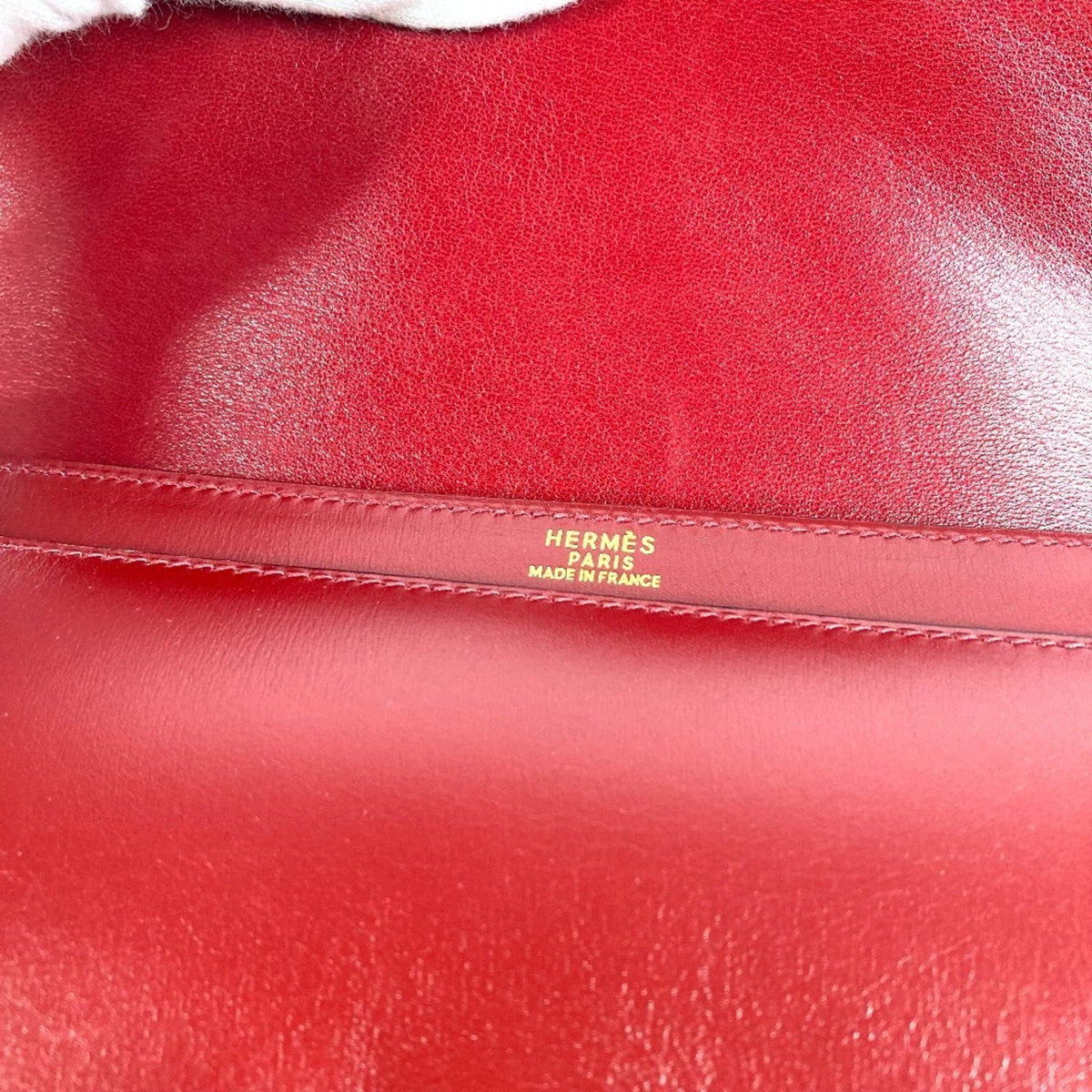 Hermes Brown Box Calf Leather Clutch Bag Handbag (Pre-Owned)