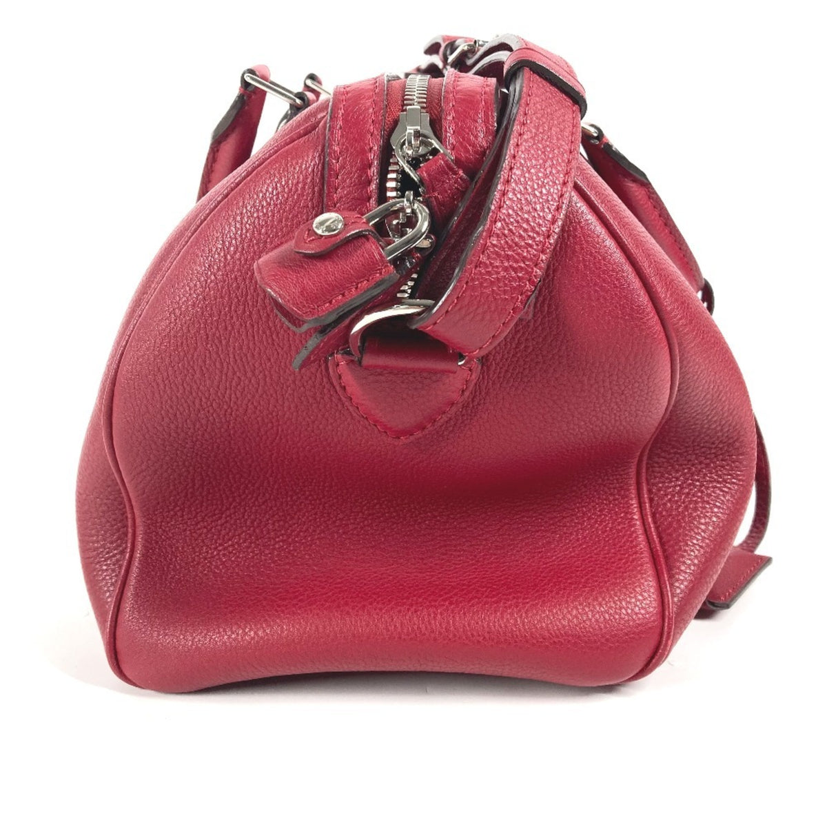 Louis Vuitton Cherry Red Color Veau Cachemire Leather Boston Bag Handbag Shoulder Bag (Pre-Owned)