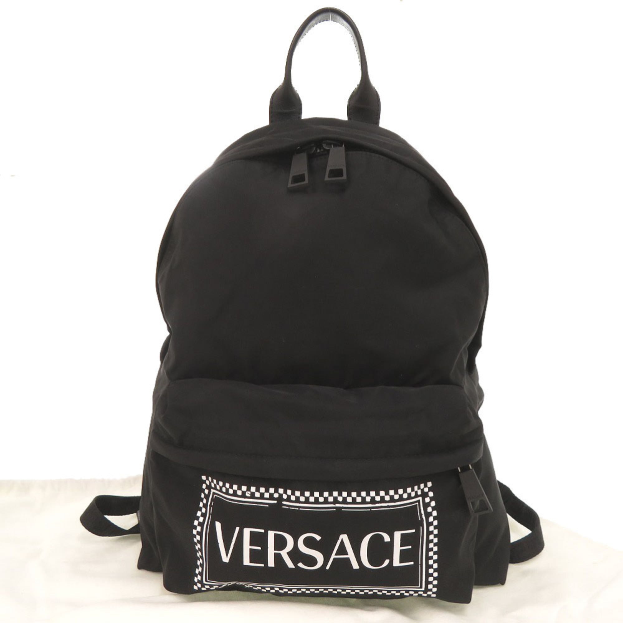 Versace Black Nylon Backpack (Pre-Owned)