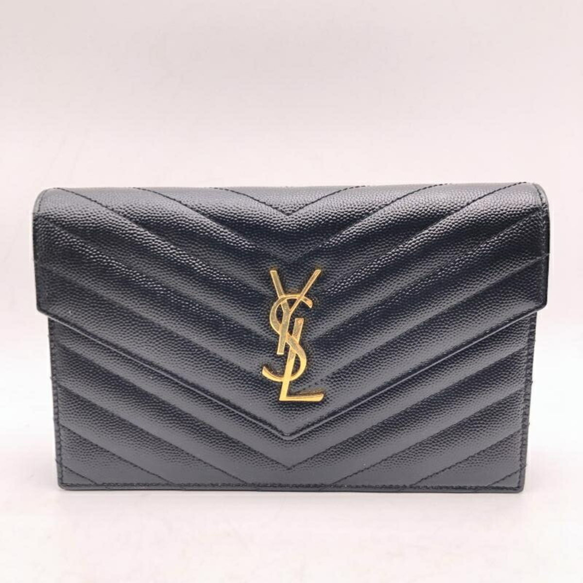Yves Saint Laurent Black Chain/Shoulder Wallet (Pre-Owned)