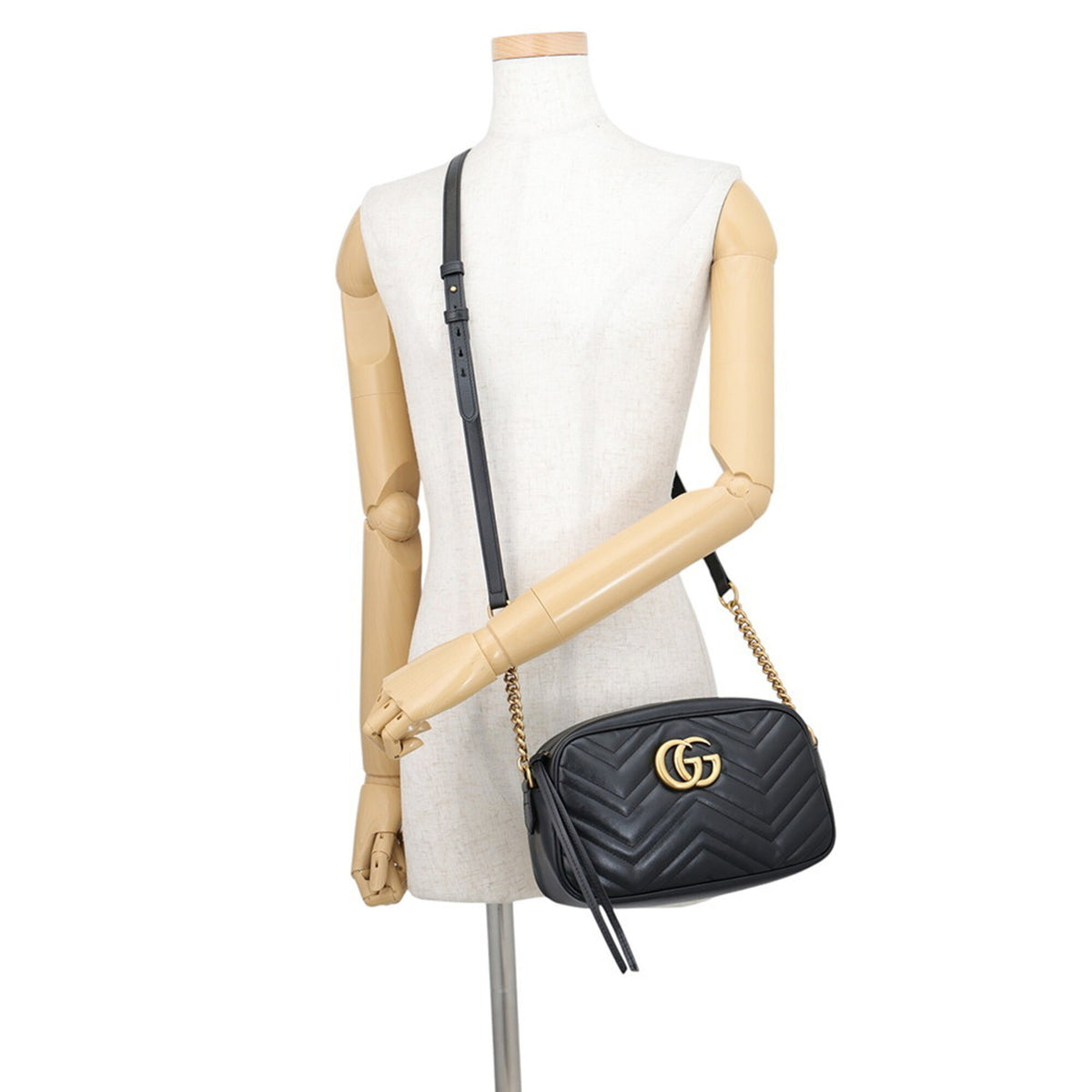 Gucci Black Leather Handbag Shoulder Bag (Pre-Owned)