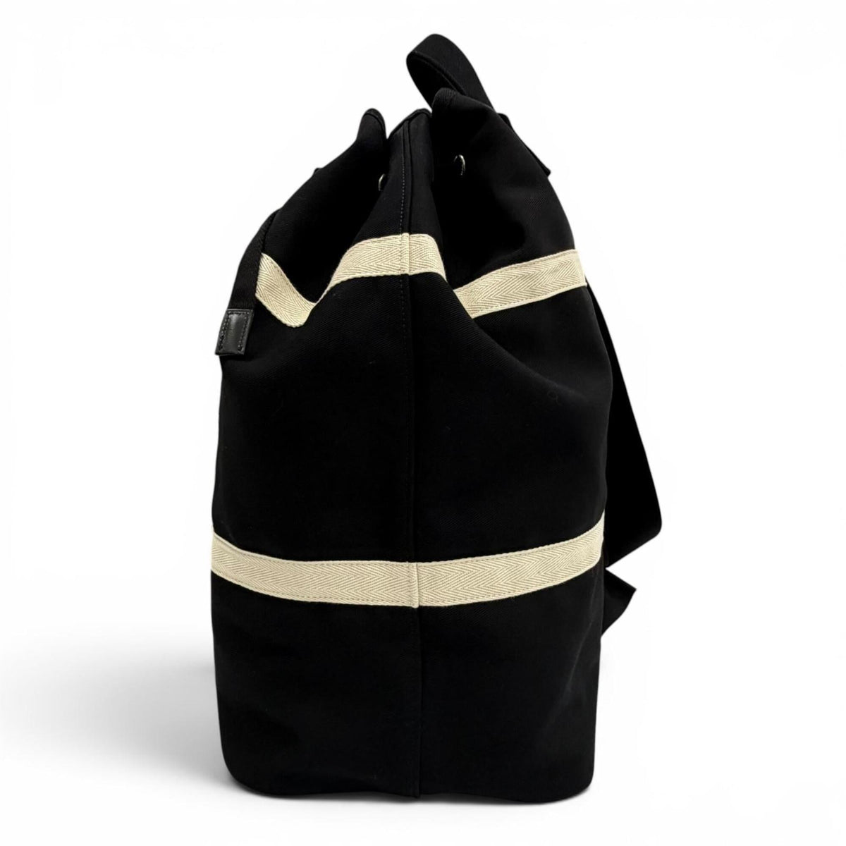 Saint Laurent Black Canvas Leather Pouch Shoulder Bag (Pre-Owned)