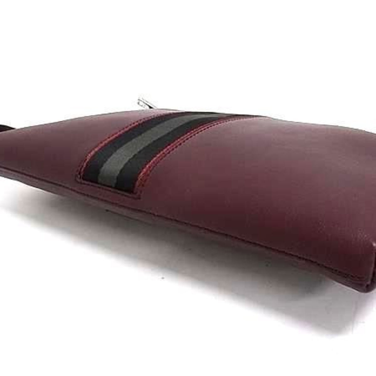 Bally Bordeaux Leather Clutch Bag (Pre-Owned)