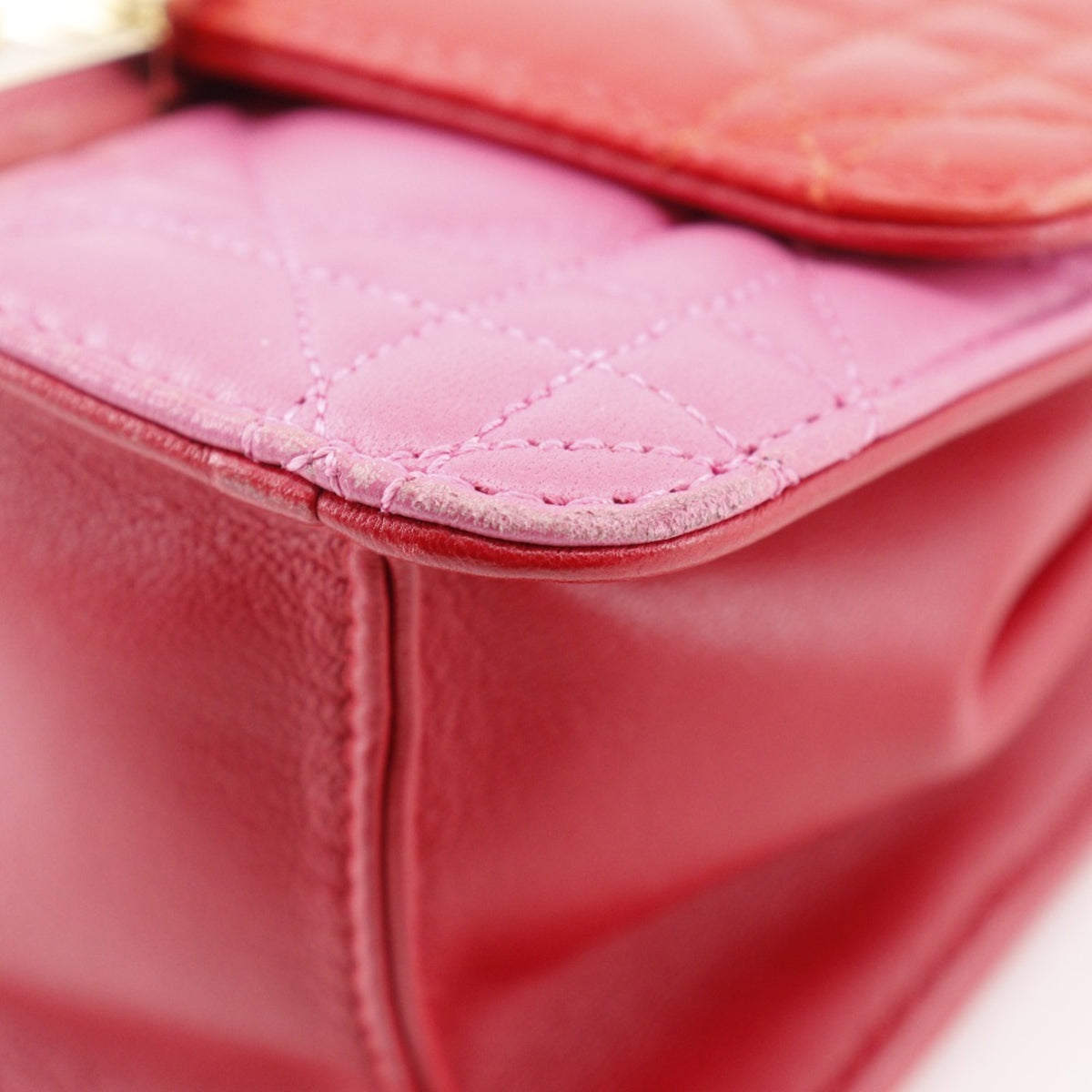 Christian Dior Pink Red Color Leather Shoulder Bag (Pre-Owned)