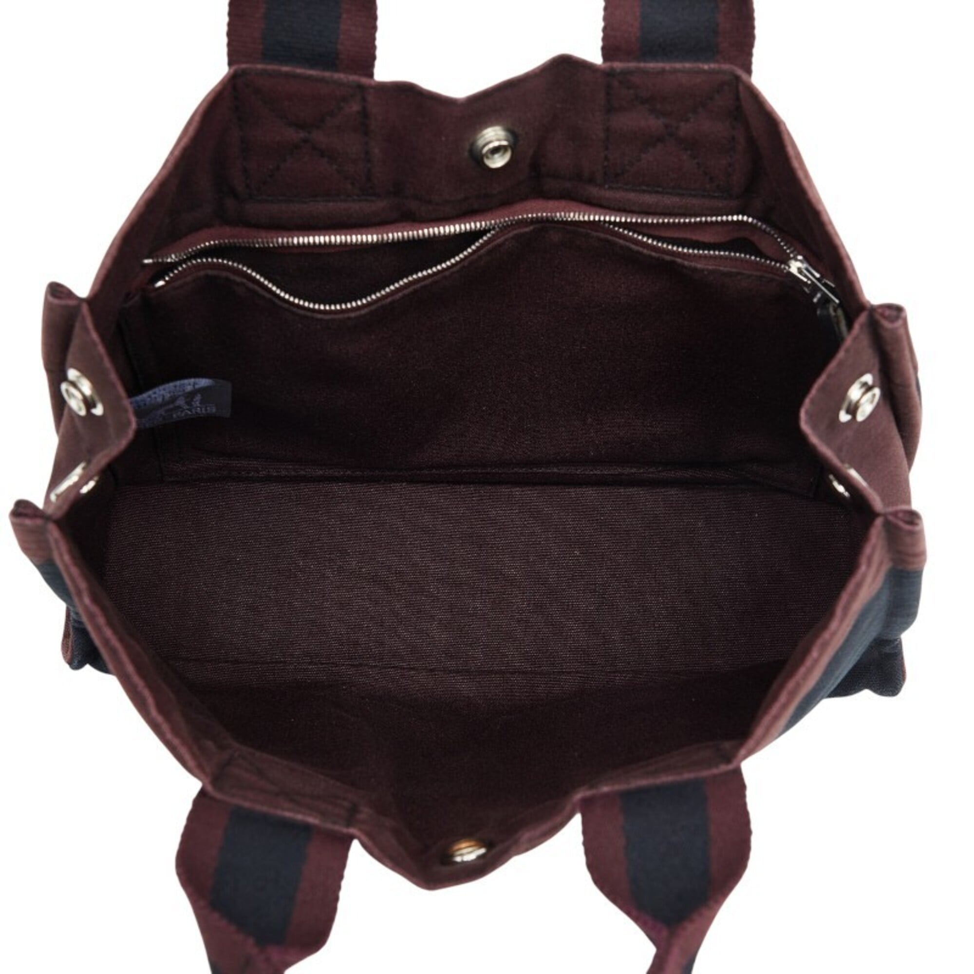 Hermes Black Bordeaux Cotton Handbag Tote Bag (Pre-Owned)