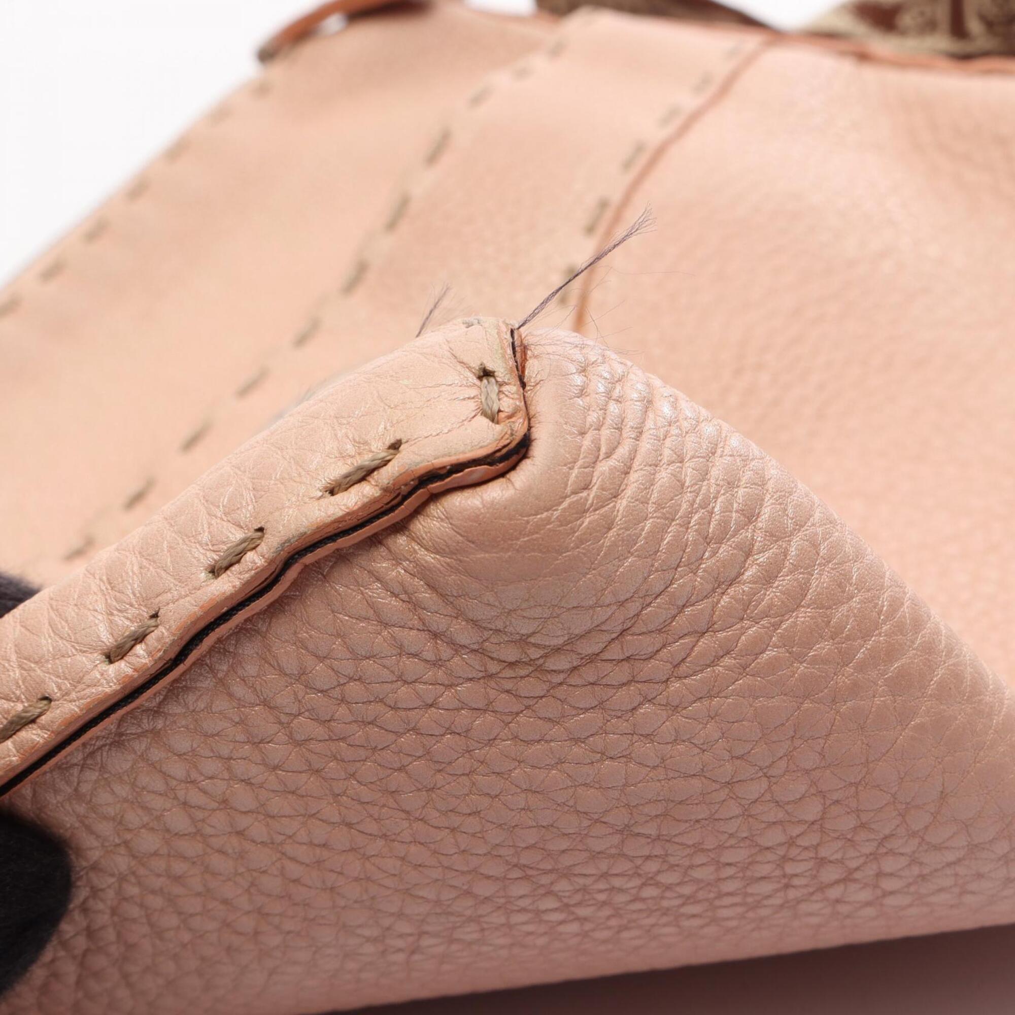Fendi Pink Leather Handbag Shoulder Bag (Pre-Owned)