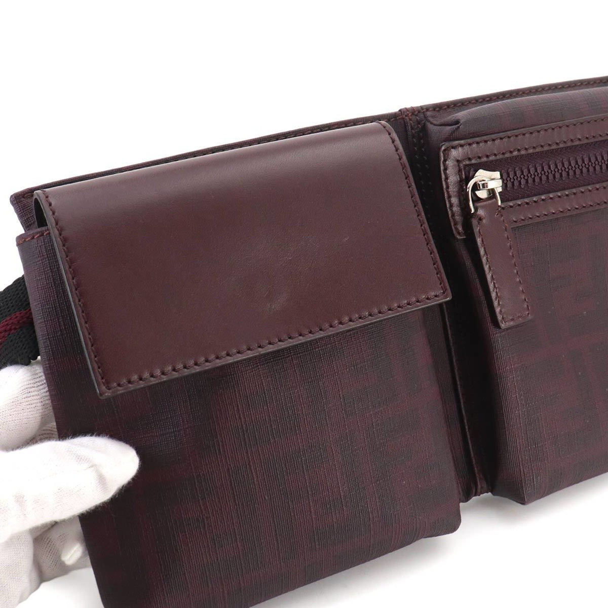 Fendi Bordeaux Pvc Leather Fanny Pack Handbag Sling Bag (Pre-Owned)