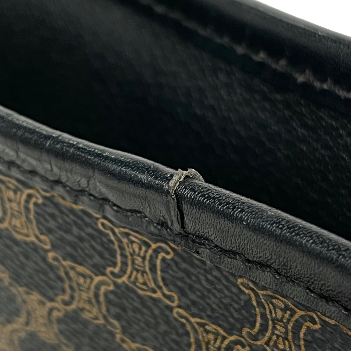 Celine Macadam Black Coated Canvas Leather Tote Bag (Pre-Owned)