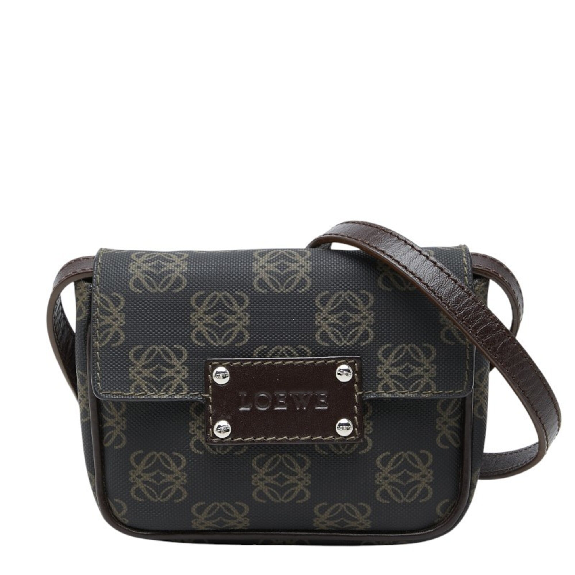 Loewe Black Brown Pvc Leather Shoulder Bag (Pre-Owned)
