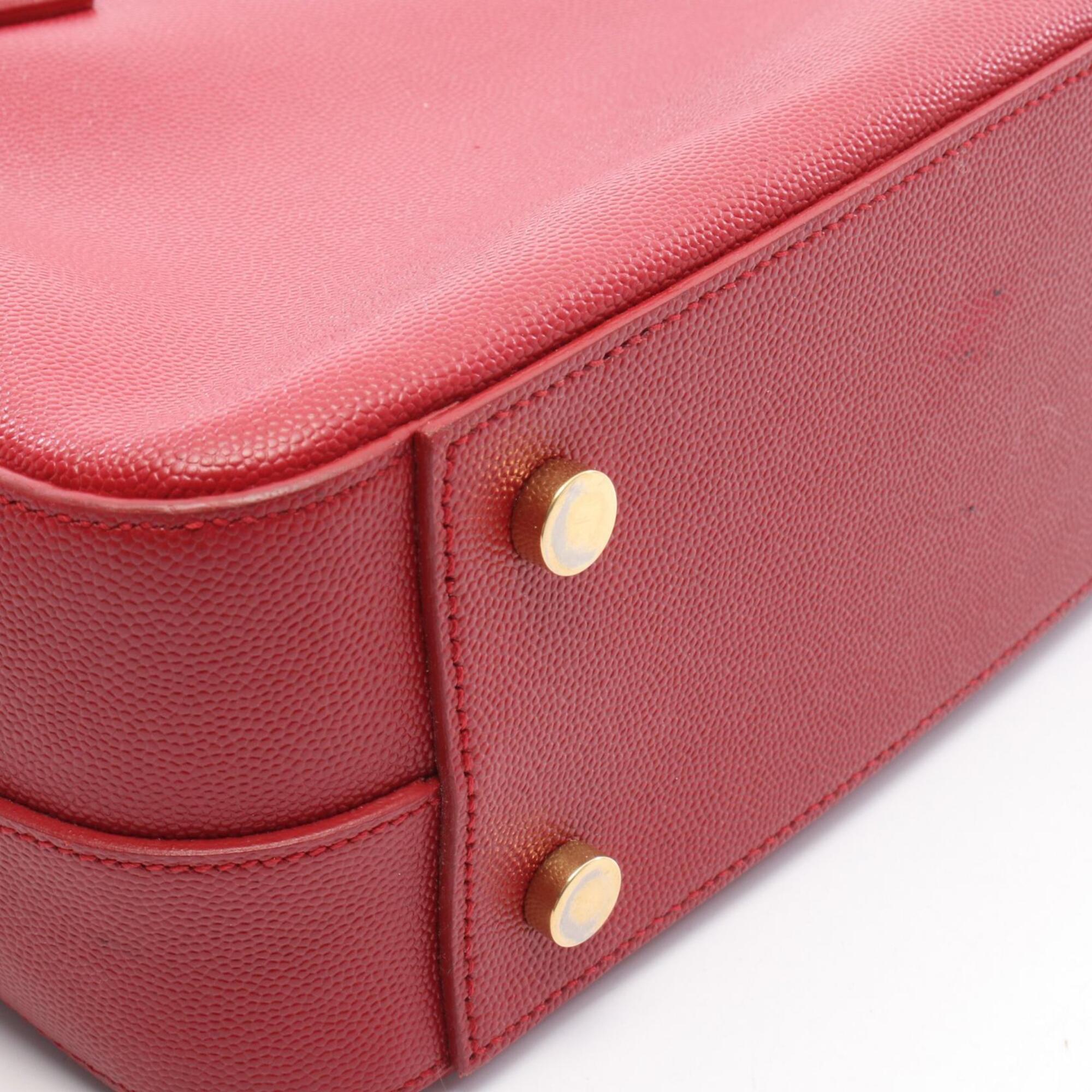 Yves Saint Laurent Red Color Leather Handbag (Pre-Owned)