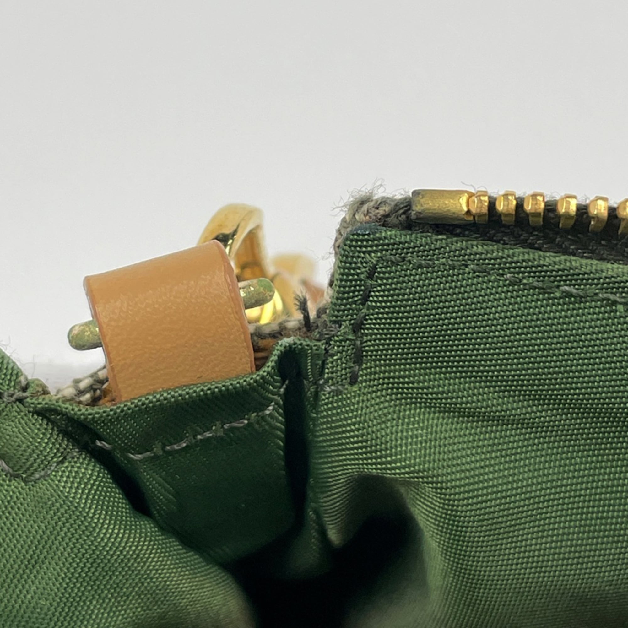 Christian Dior Trotter Green Canvas Leather Saddle Bag (Pre-Owned)
