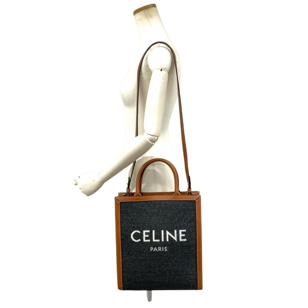 Celine Brown Cotton Leather Tote Bag (Pre-Owned)