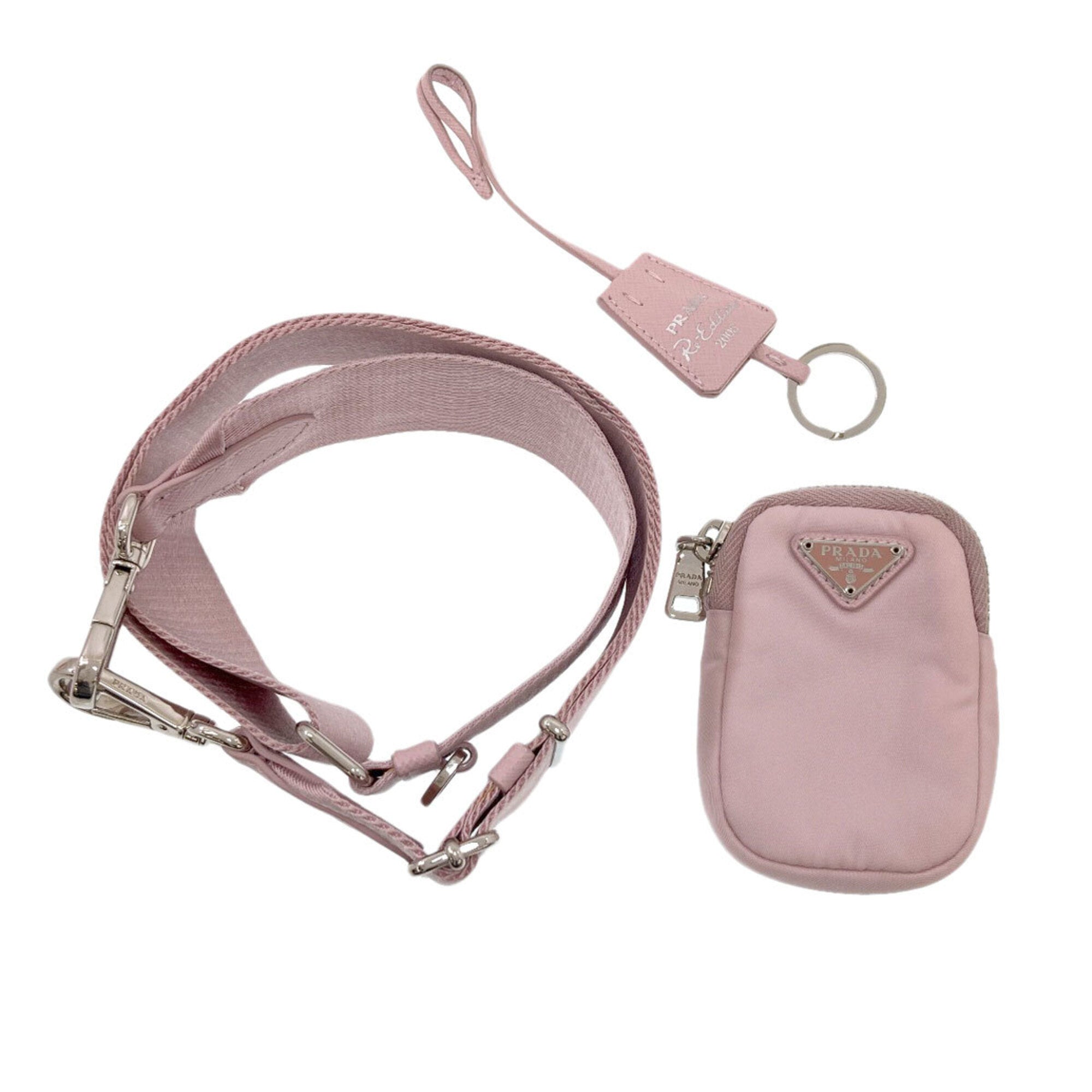 Prada Pink Nylon Pouch Shoulder Bag (Pre-Owned)