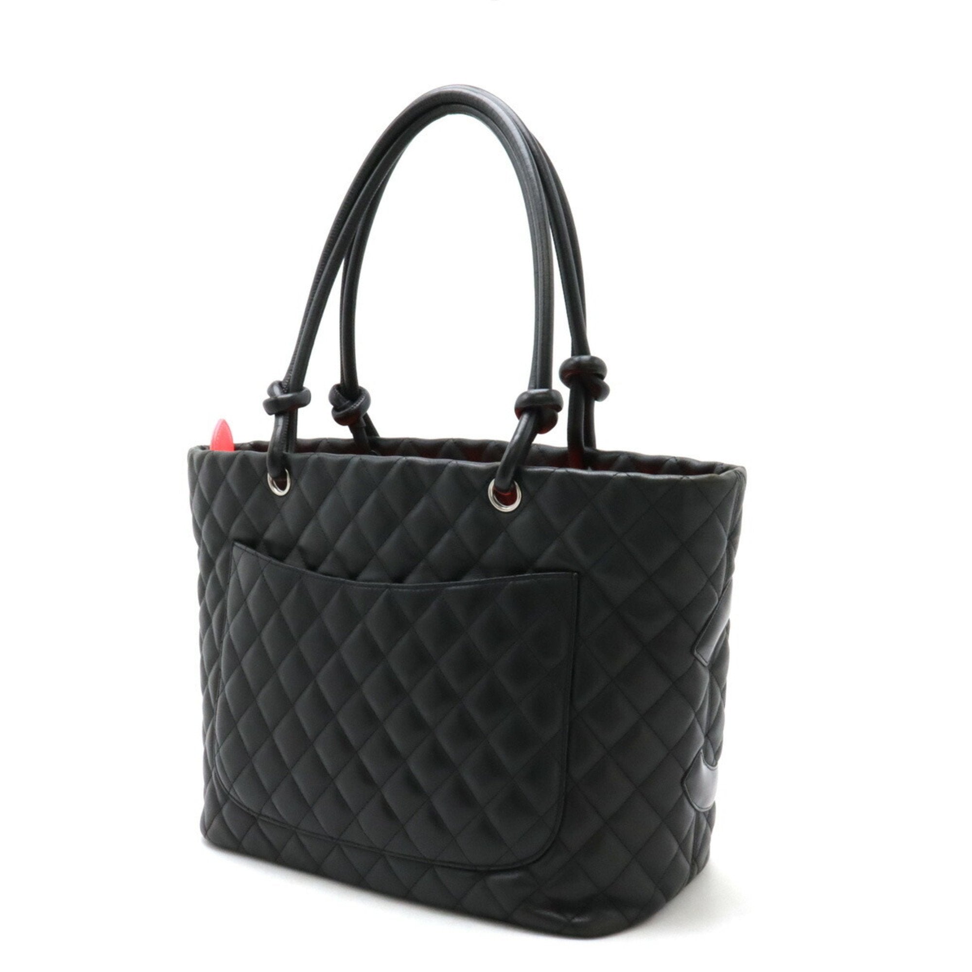 Chanel Black Pink Leather Shoulder Bag Tote Bag (Pre-Owned)