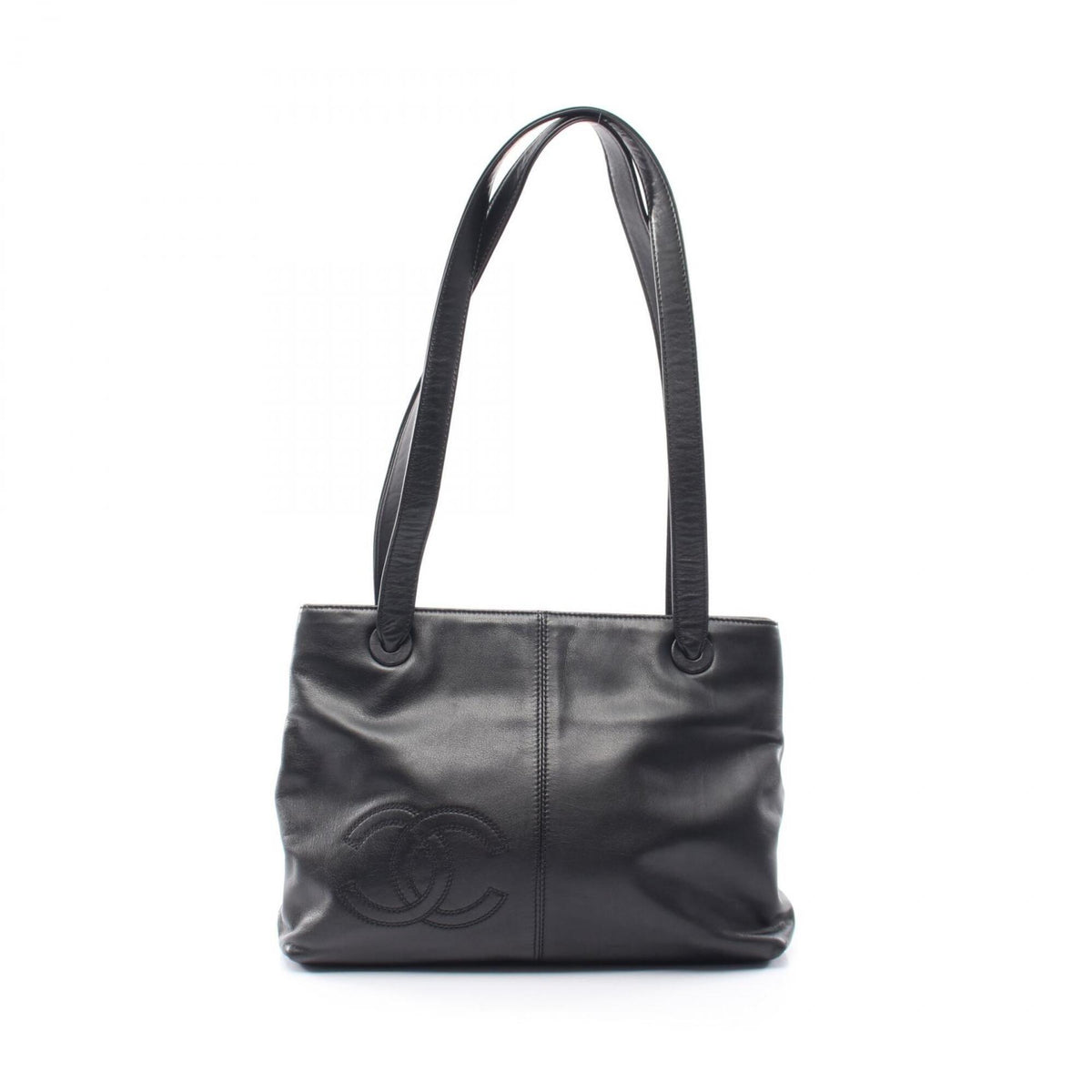 Chanel Black Brown Leather Handbag Tote Bag (Pre-Owned)