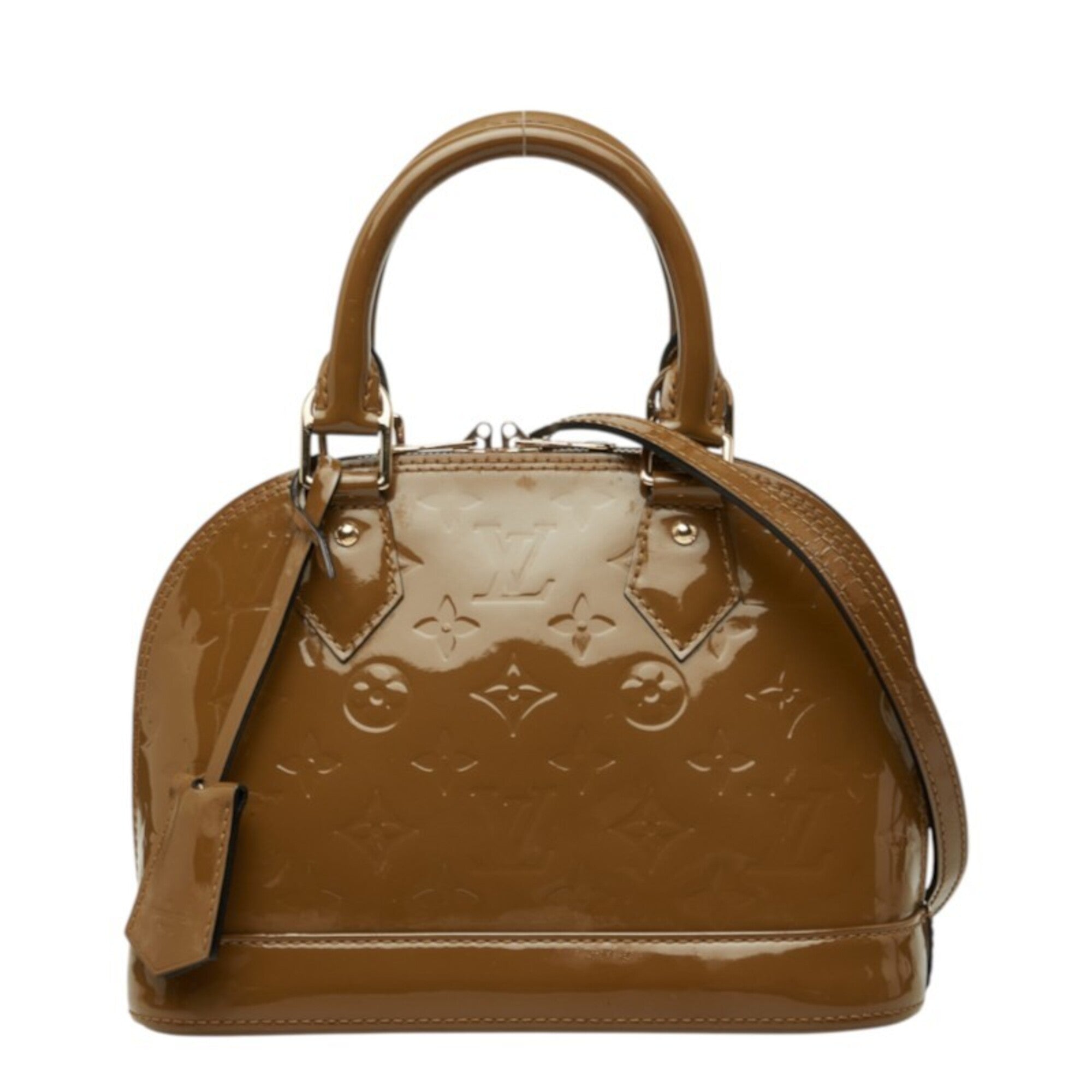 Louis Vuitton Brown Olive Patent Leather Handbag Shoulder Bag (Pre-Owned)