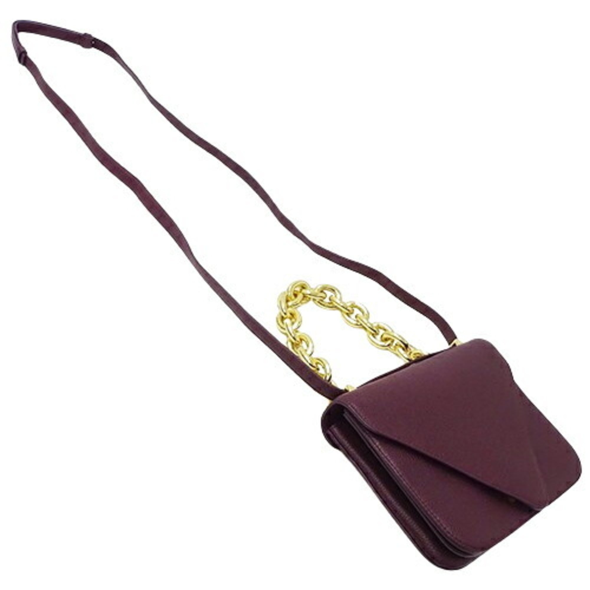 Bottega Veneta Purple Leather Handbag Shoulder Bag (Pre-Owned)