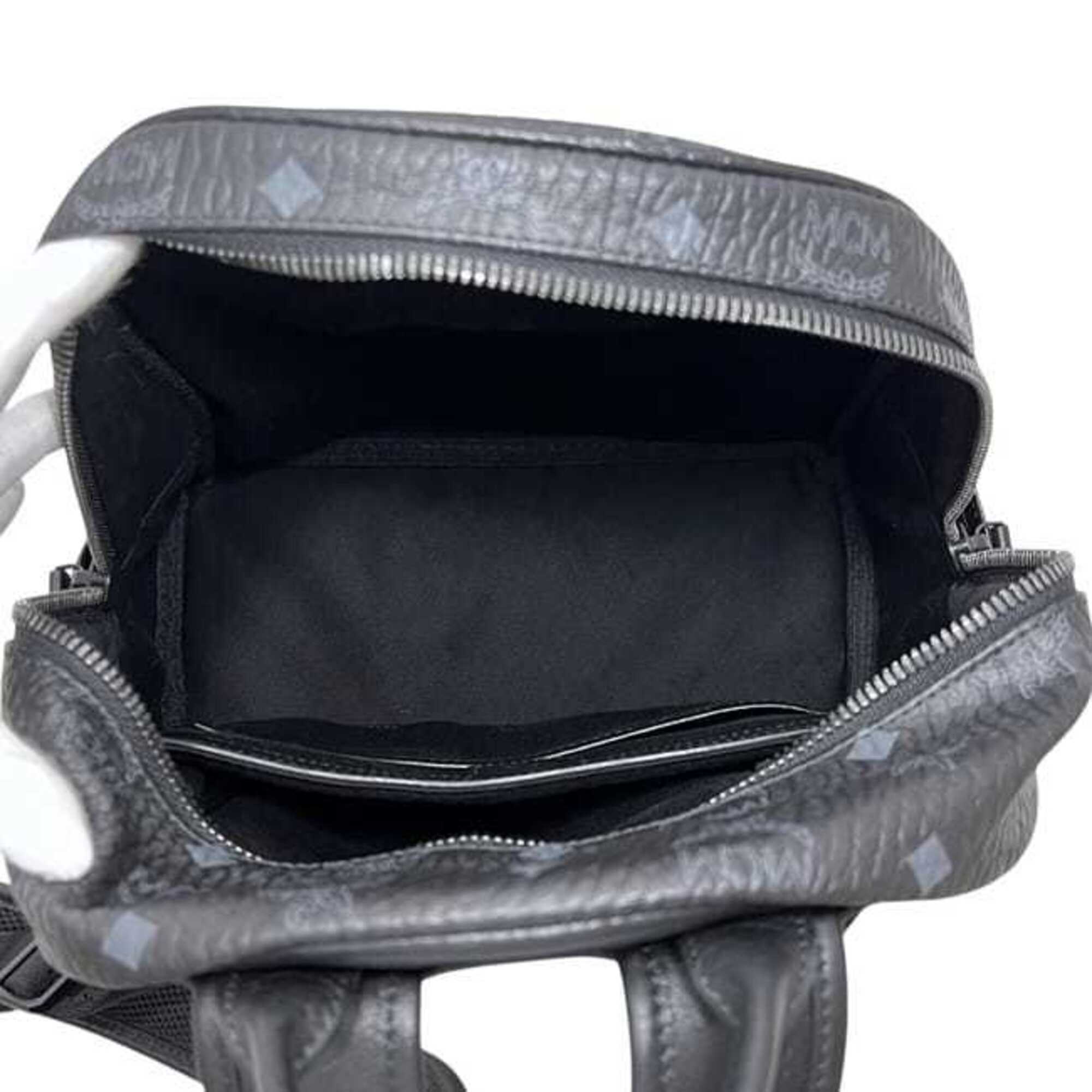 Mcm Black Leather Backpack (Pre-Owned)