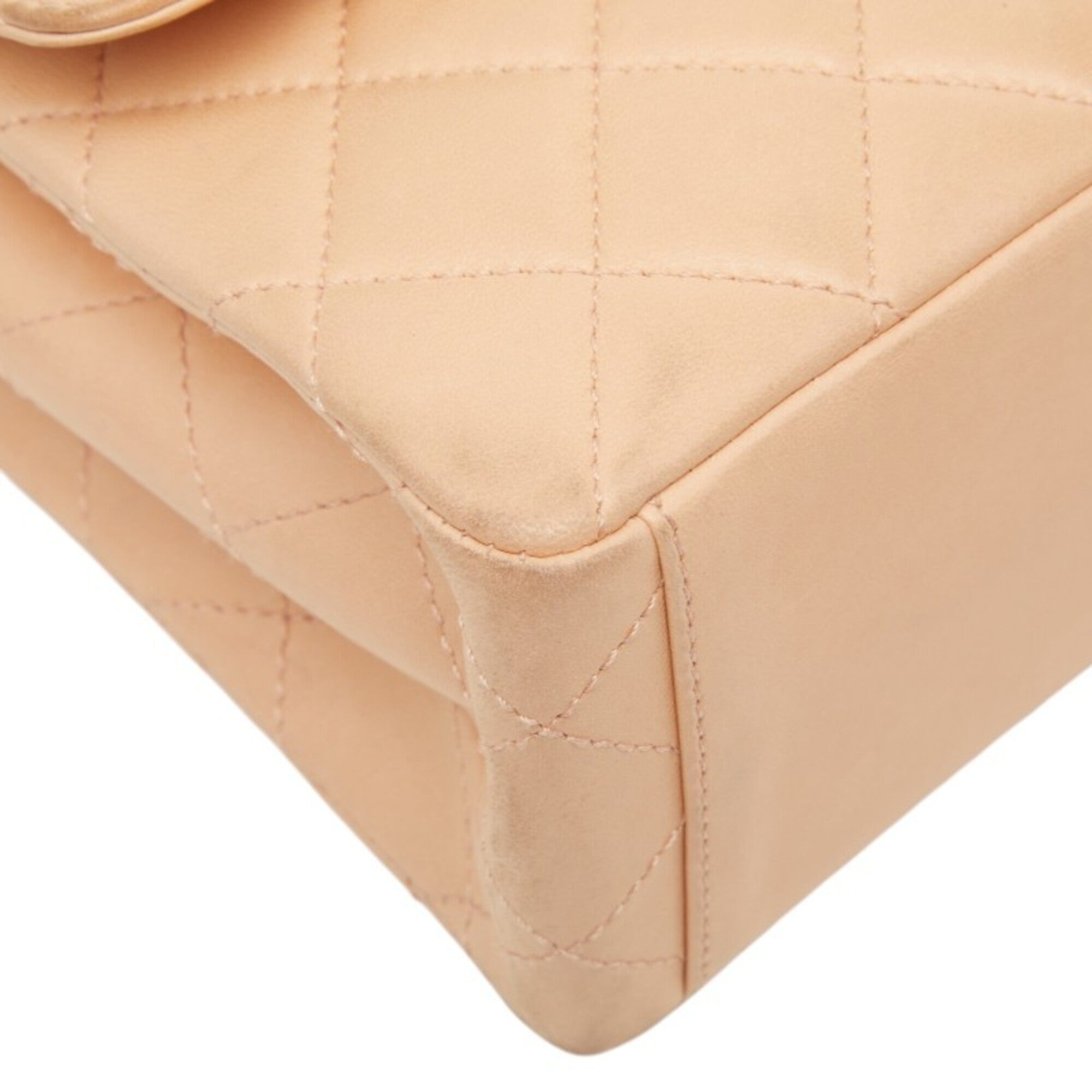Chanel Beige Pink Leather Plastic Handbag Shoulder Bag (Pre-Owned)
