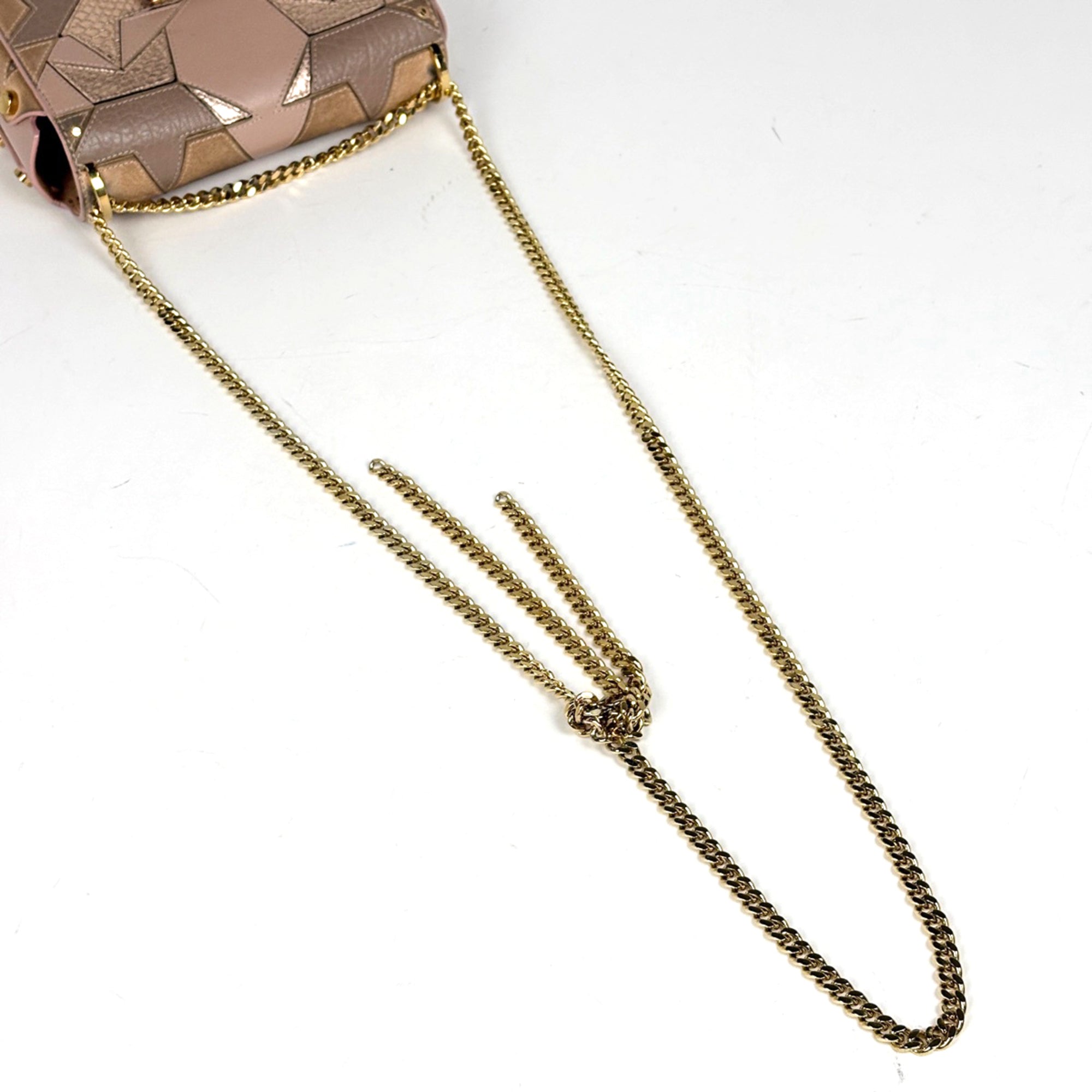 Jimmy Choo Pink Beige Leather Shoulder Bag (Pre-Owned)