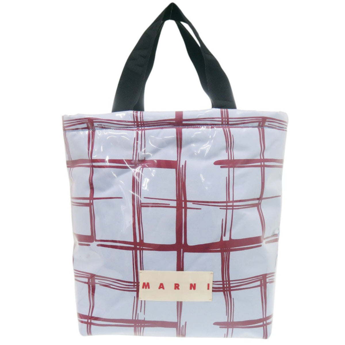Marni Light Blue Red Color Polyester Cotton Tote Bag (Pre-Owned)