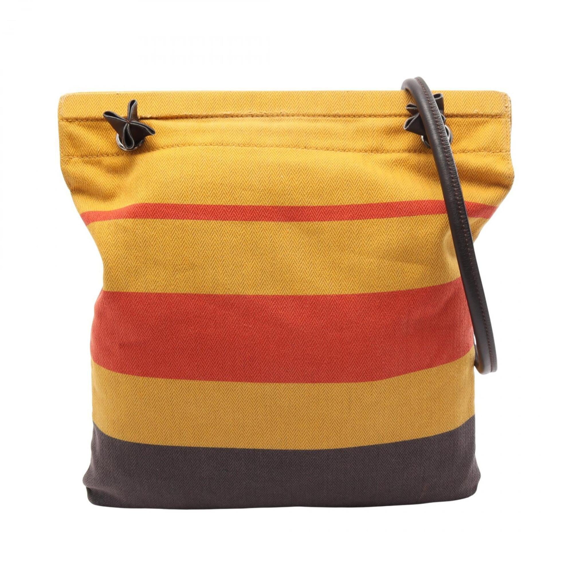 Hermes Ebene Multi-Color Rocabar Toile Chevron Swift Leather Handbag Shoulder Bag (Pre-Owned)