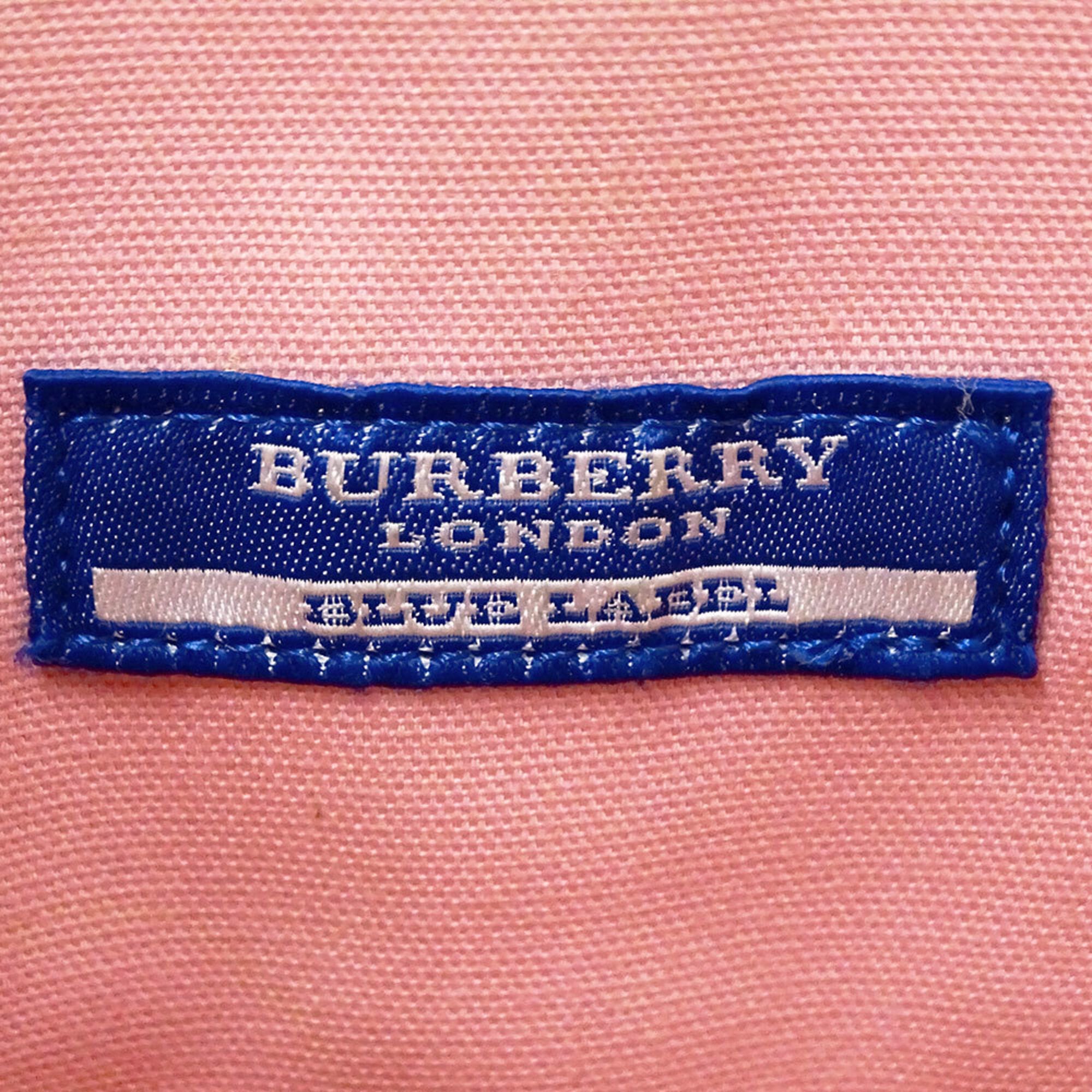 Burberry Blue Label Beige Blue Purple Nylon Handbag Shoulder Bag (Pre-Owned)