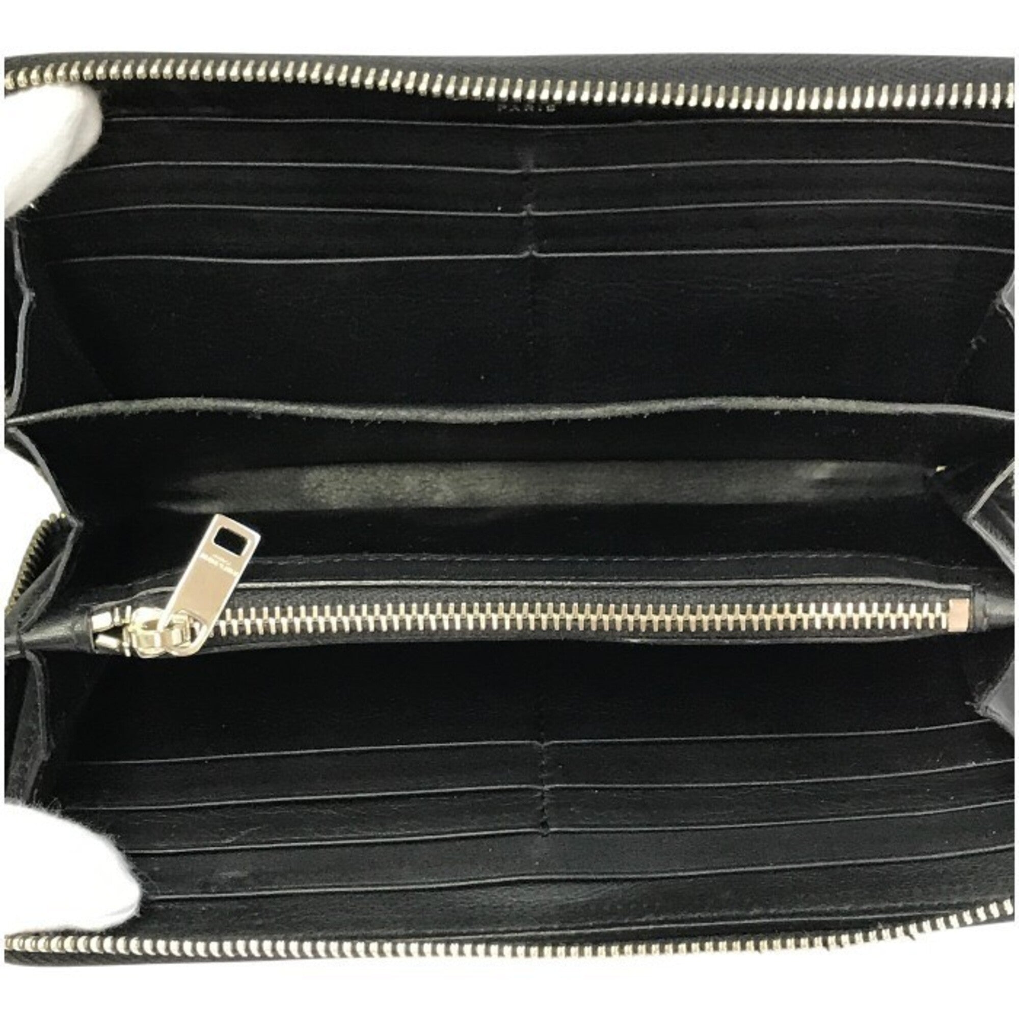 Saint Laurent Black Leather Long Wallet (Bi-Fold) (Pre-Owned)