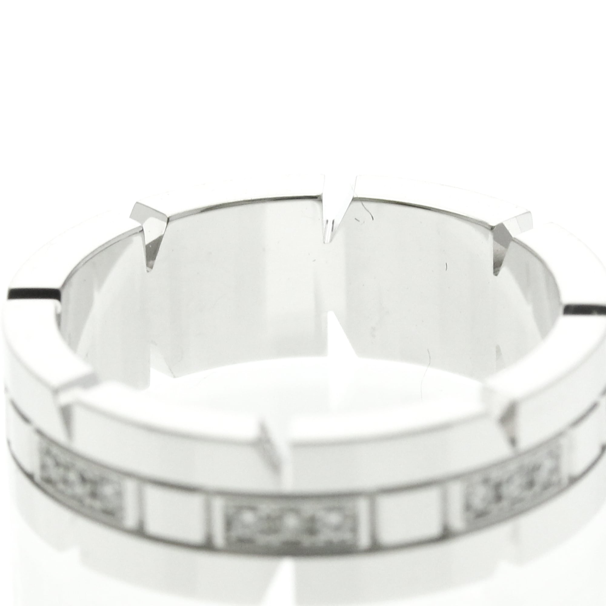 Cartier Tank Francaise Ring 18K White Gold And Diamonds Silver White_Gold Ring Jewelry (Pre-Owned)