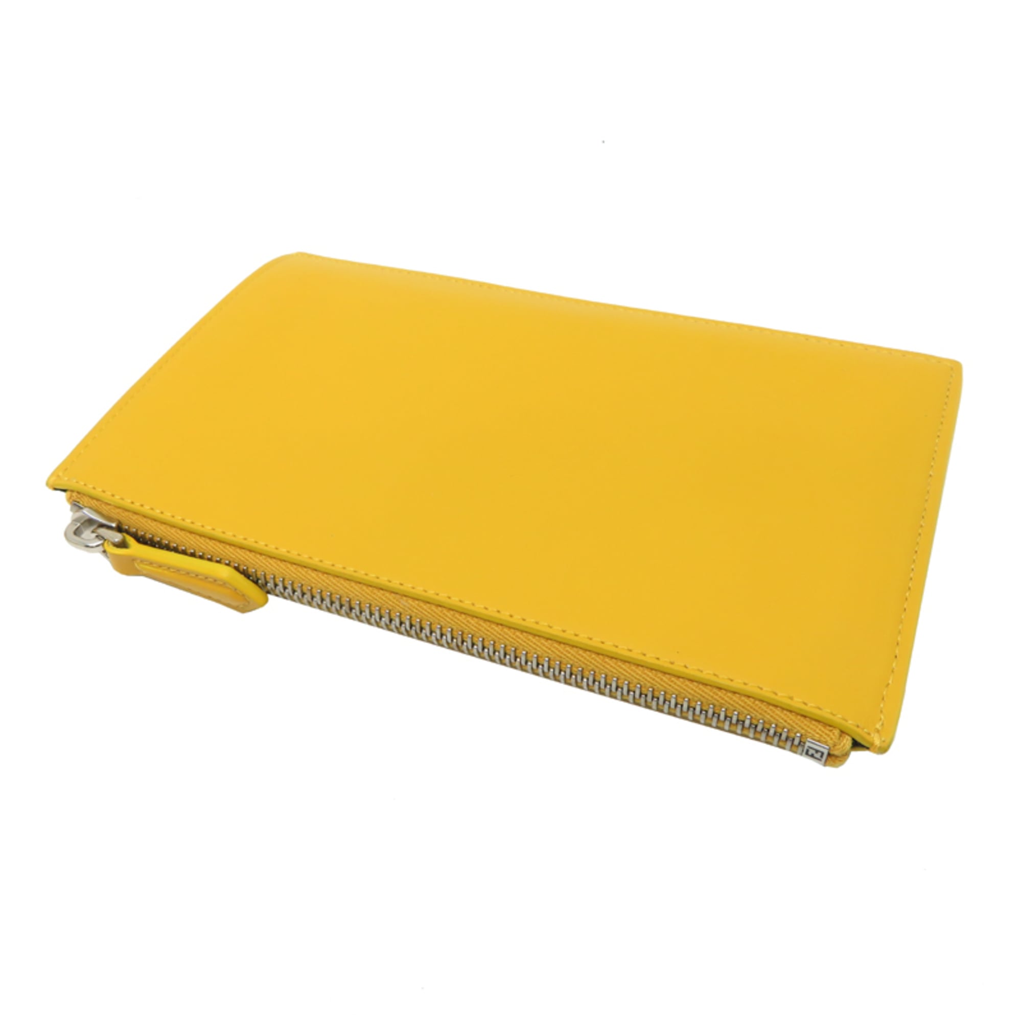 Fendi Yellow Leather Pouch (Pre-Owned)