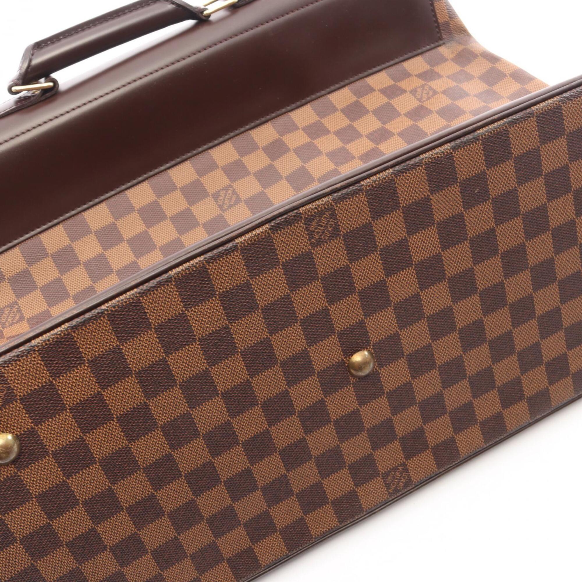 Louis Vuitton Brown Coated Canvas Pvc Damier Canvas Leather Boston Bag Handbag (Pre-Owned)