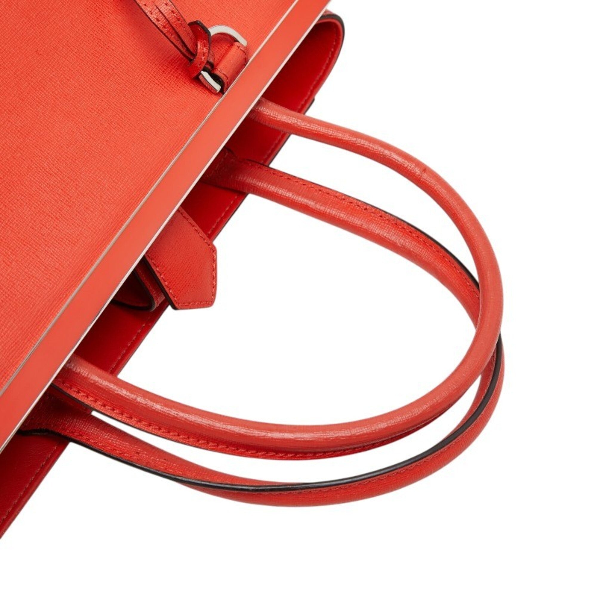Fendi Red Color Leather Handbag Shoulder Bag (Pre-Owned)