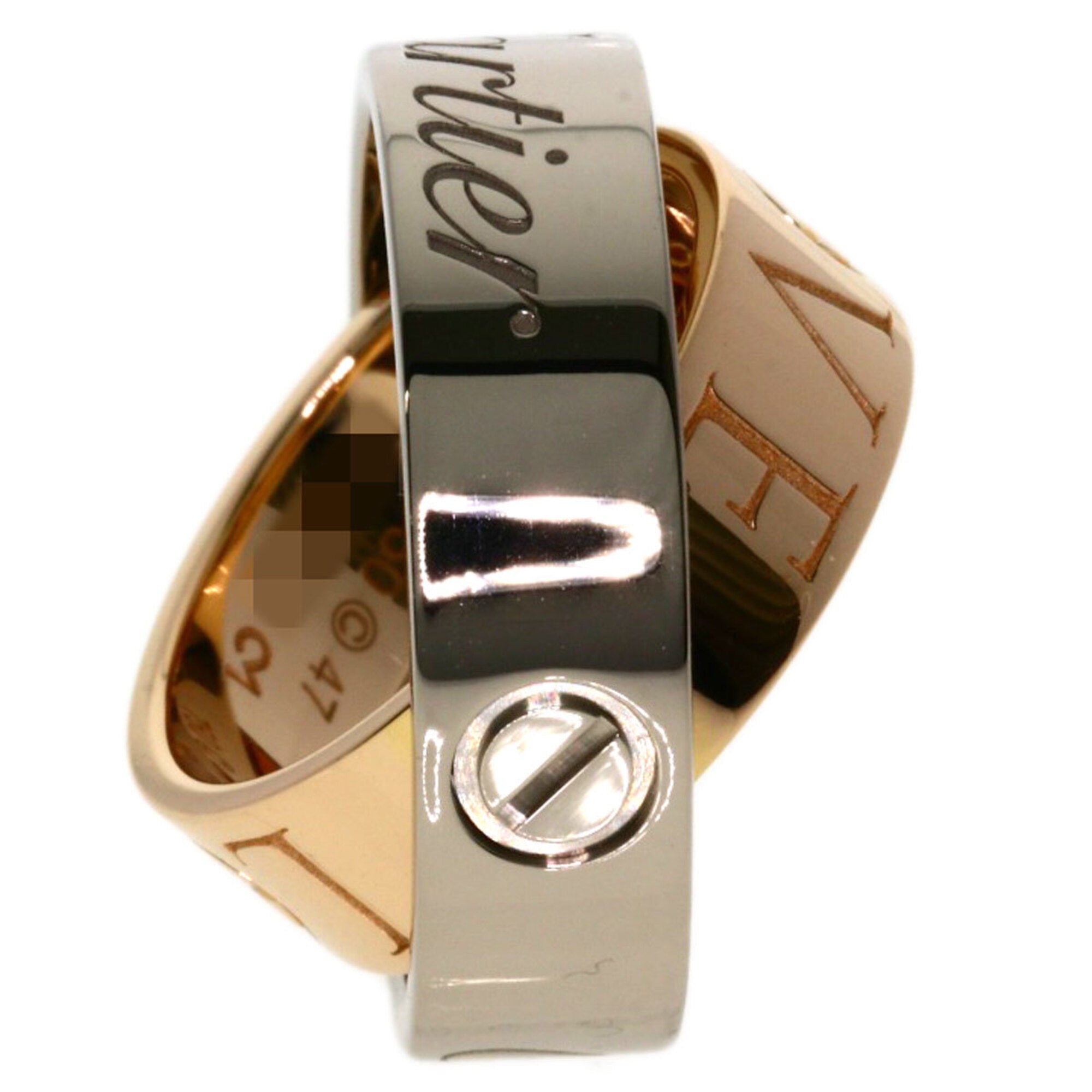 Cartier Pink Gold White Gold Pink Gold (18K) White Gold (18K) Band Ring (Pre-Owned)
