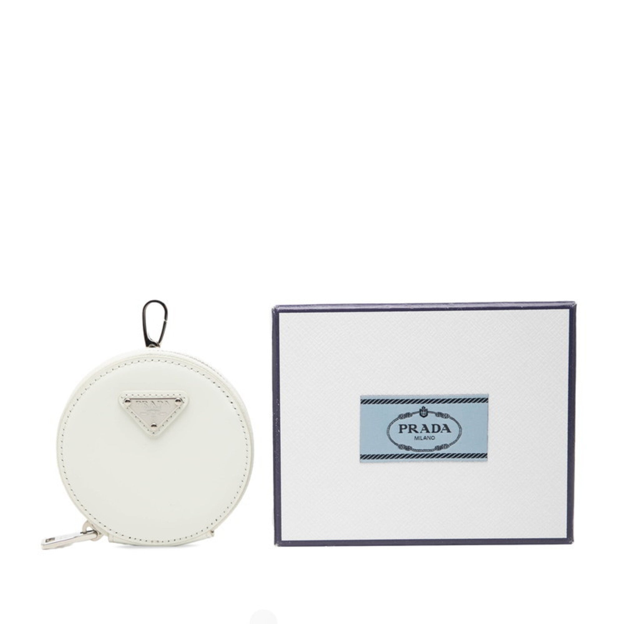 Prada White Patent Leather Coin Purse/Coin Case (Pre-Owned)
