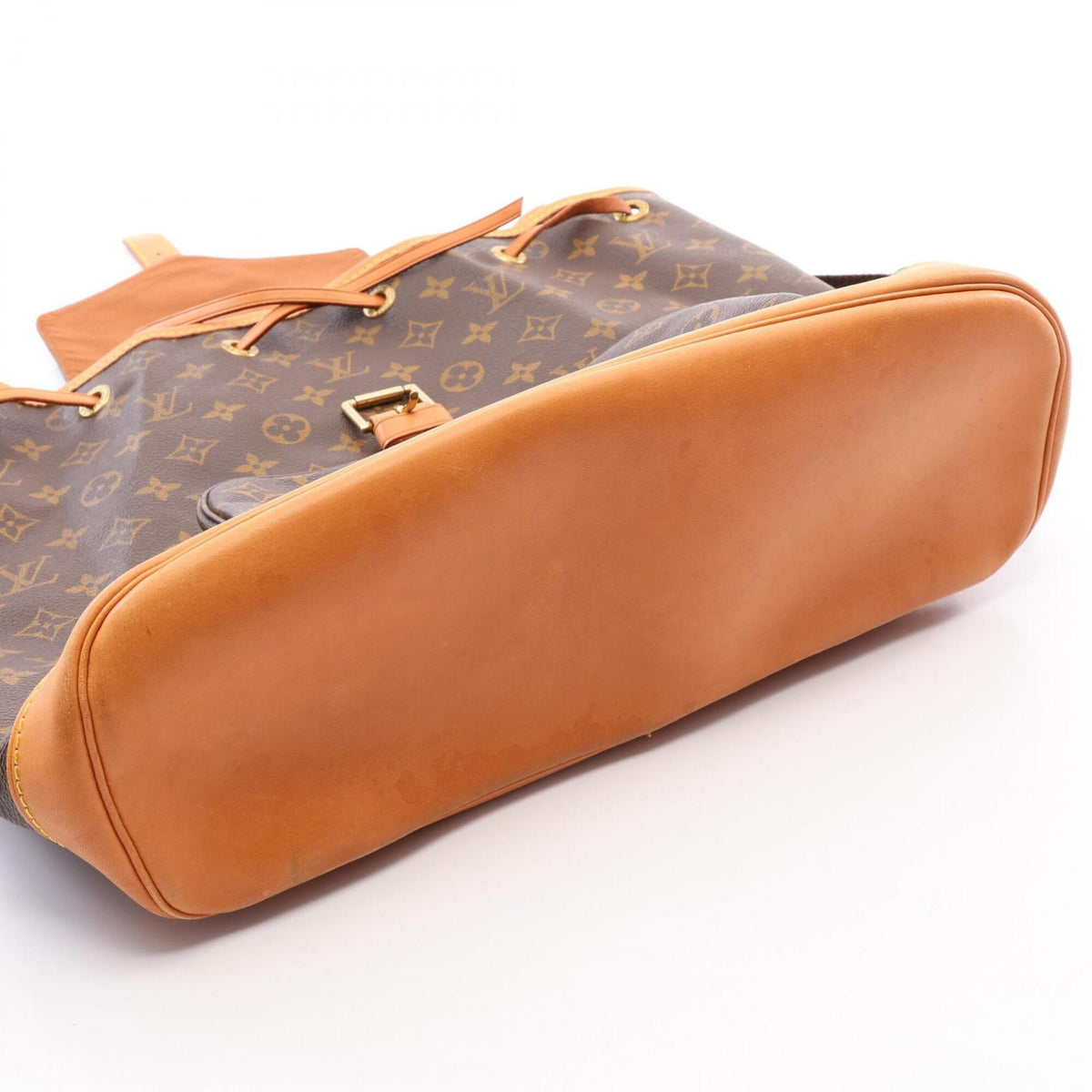 Louis Vuitton Brown Coated Canvas Leather Backpack Handbag (Pre-Owned)