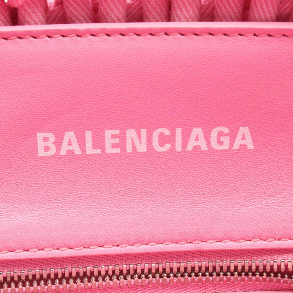 Balenciaga Pink Canvas Basket Handbag Tote Bag (Pre-Owned)