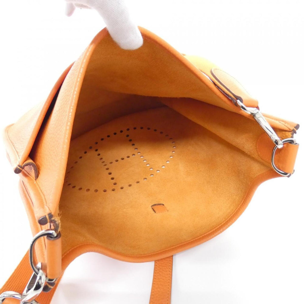 Hermes Feu Taurillon Clemence Leather Shoulder Bag (Pre-Owned)